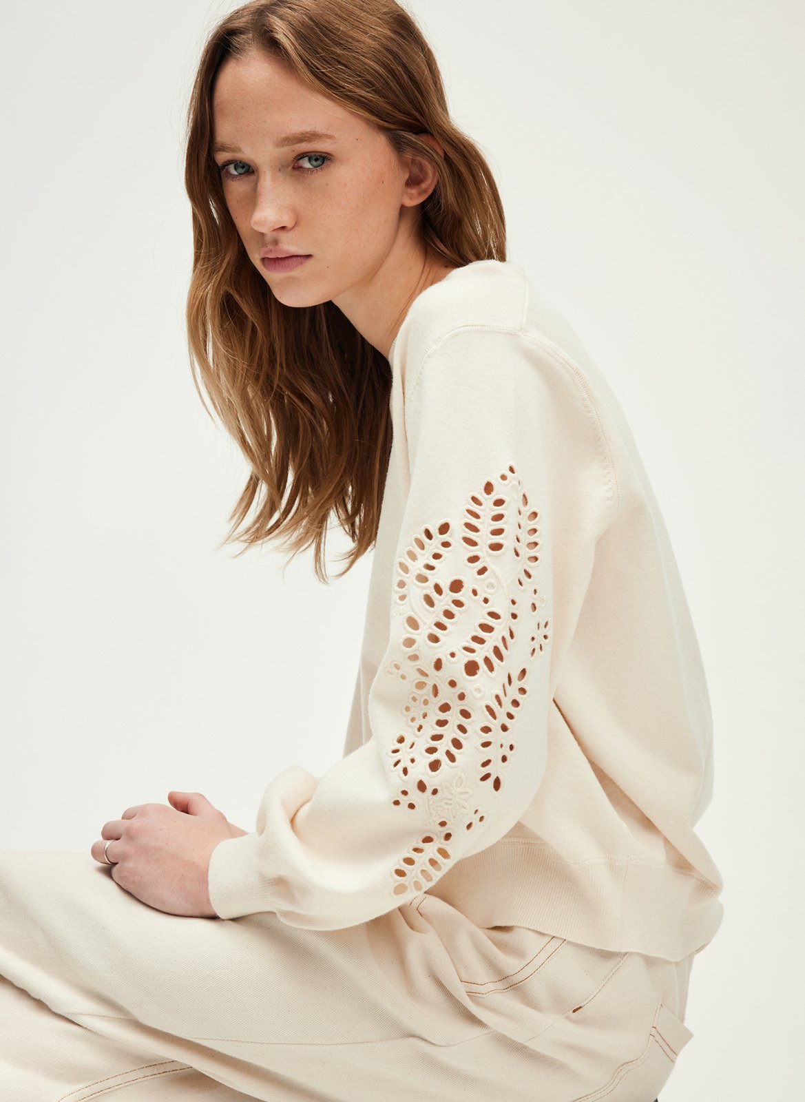 Sweat oversize col rond  PABLO Beige