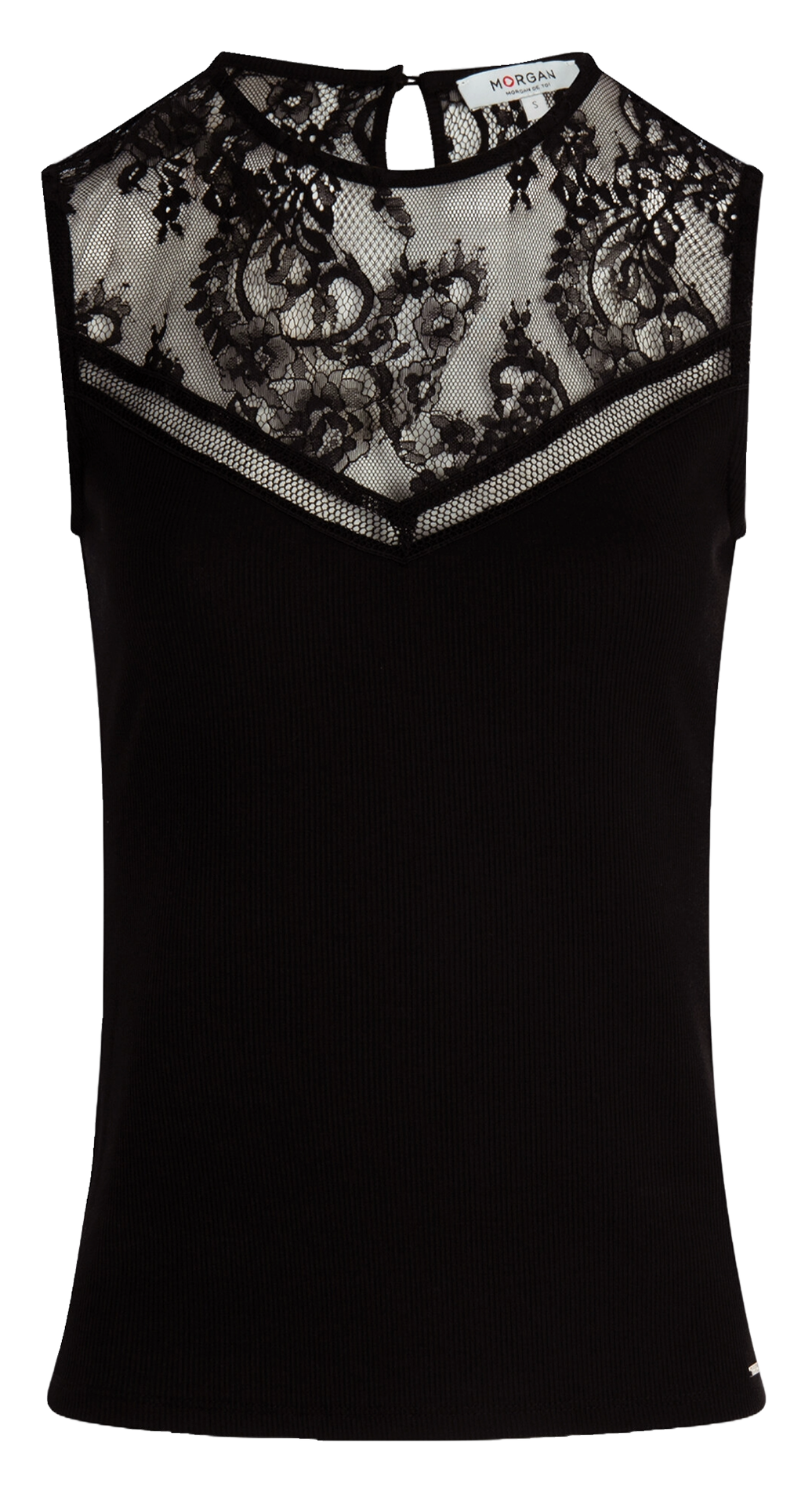 Sleeveless lace top MORGAN Black