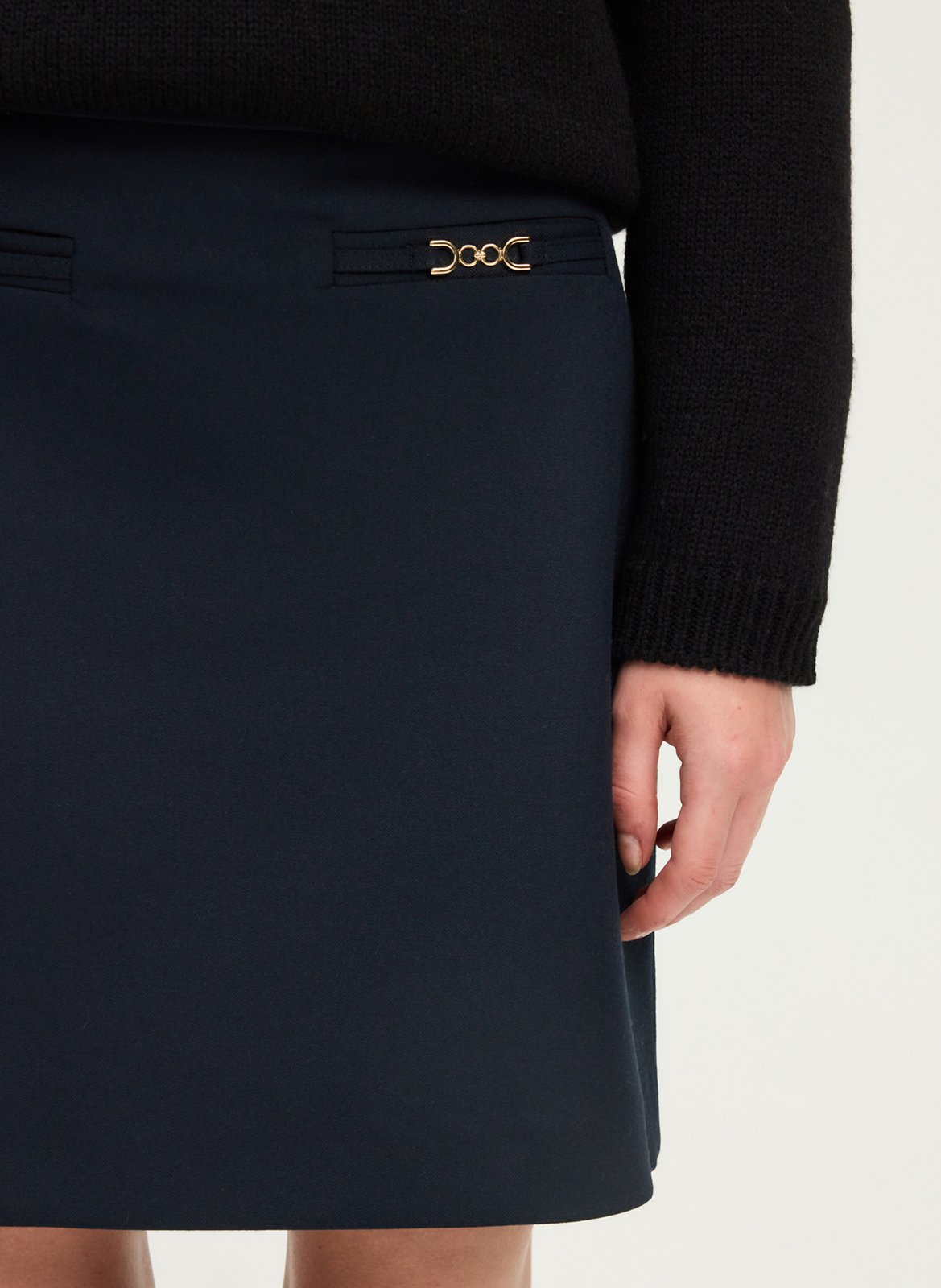 Jupe courte à mors PABLO Bleu