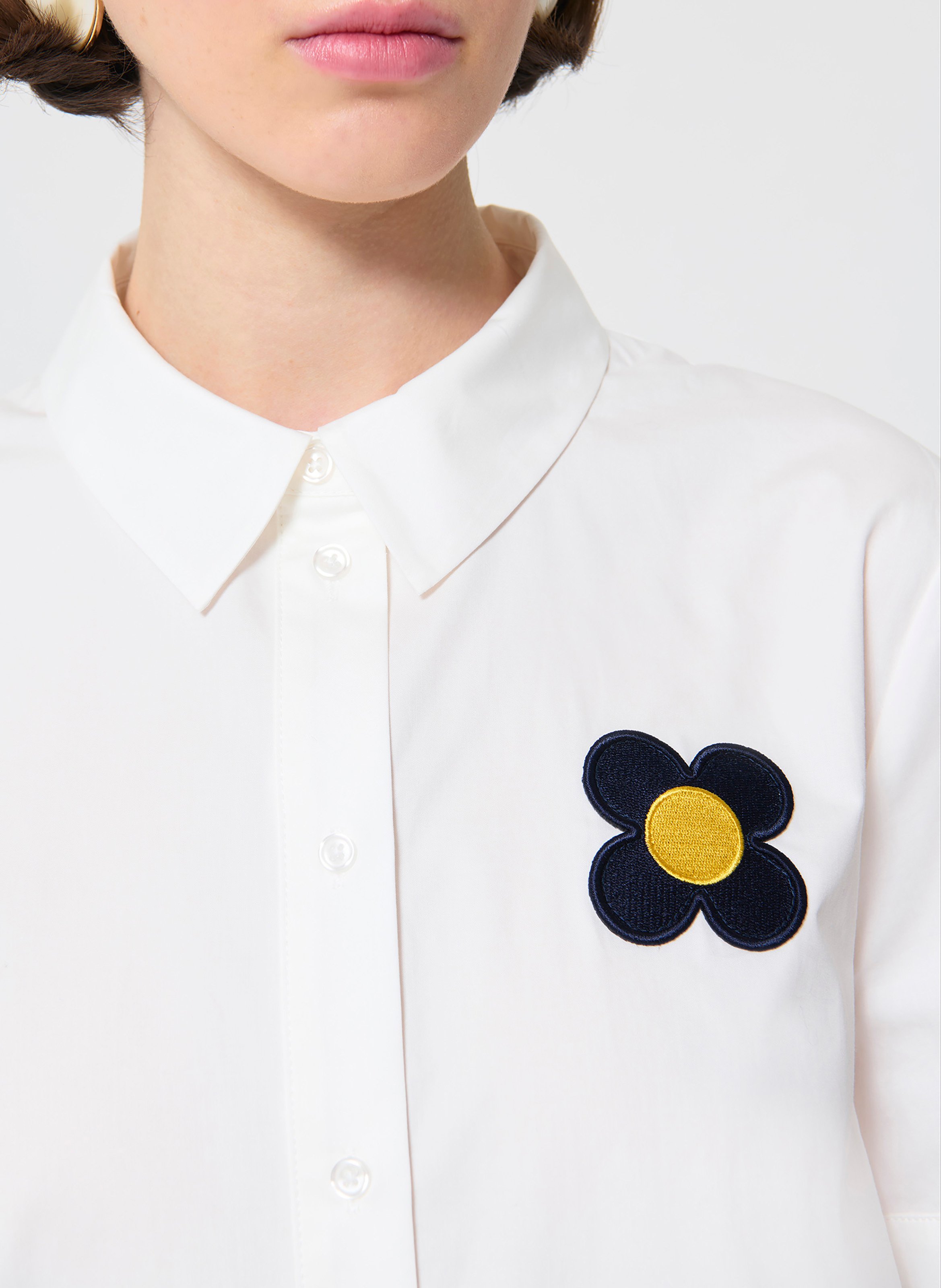 Straight shirt with embroidered buttons TARA JARMON White