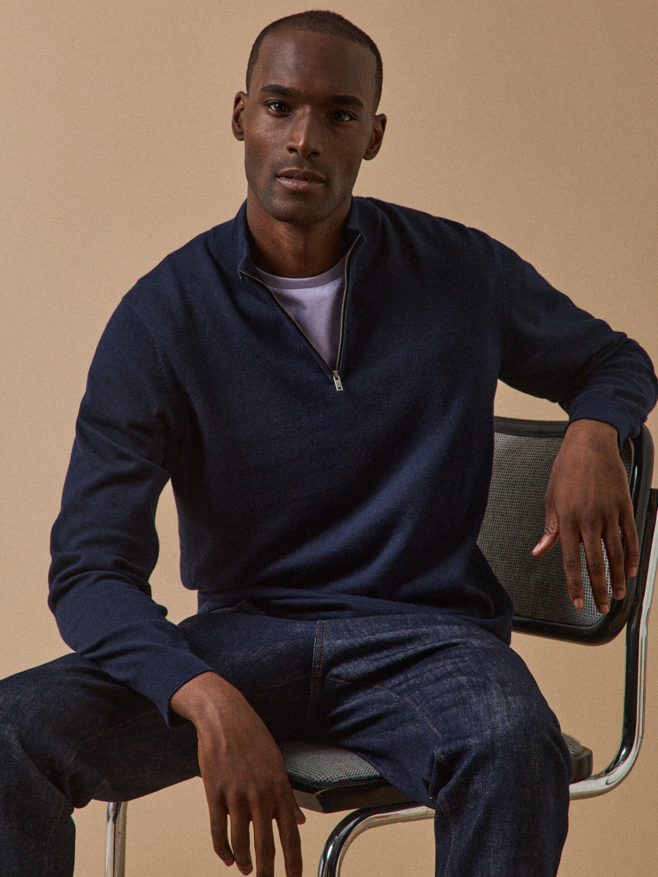 Organic cotton and cashmere high-neck sweater CYRILLUS