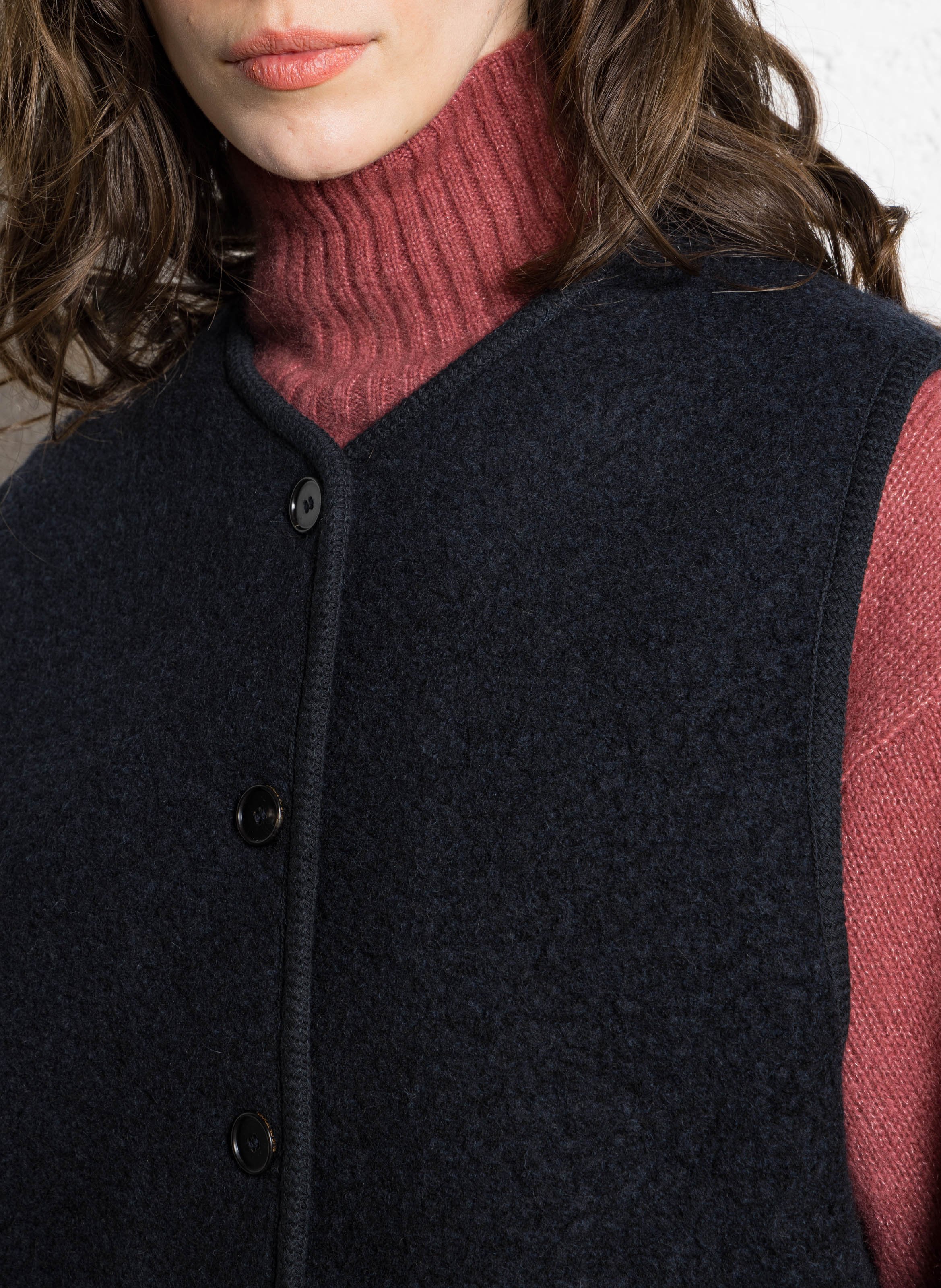 Vest met ronde hals - wolblend RUE DE TOKYO Blauw