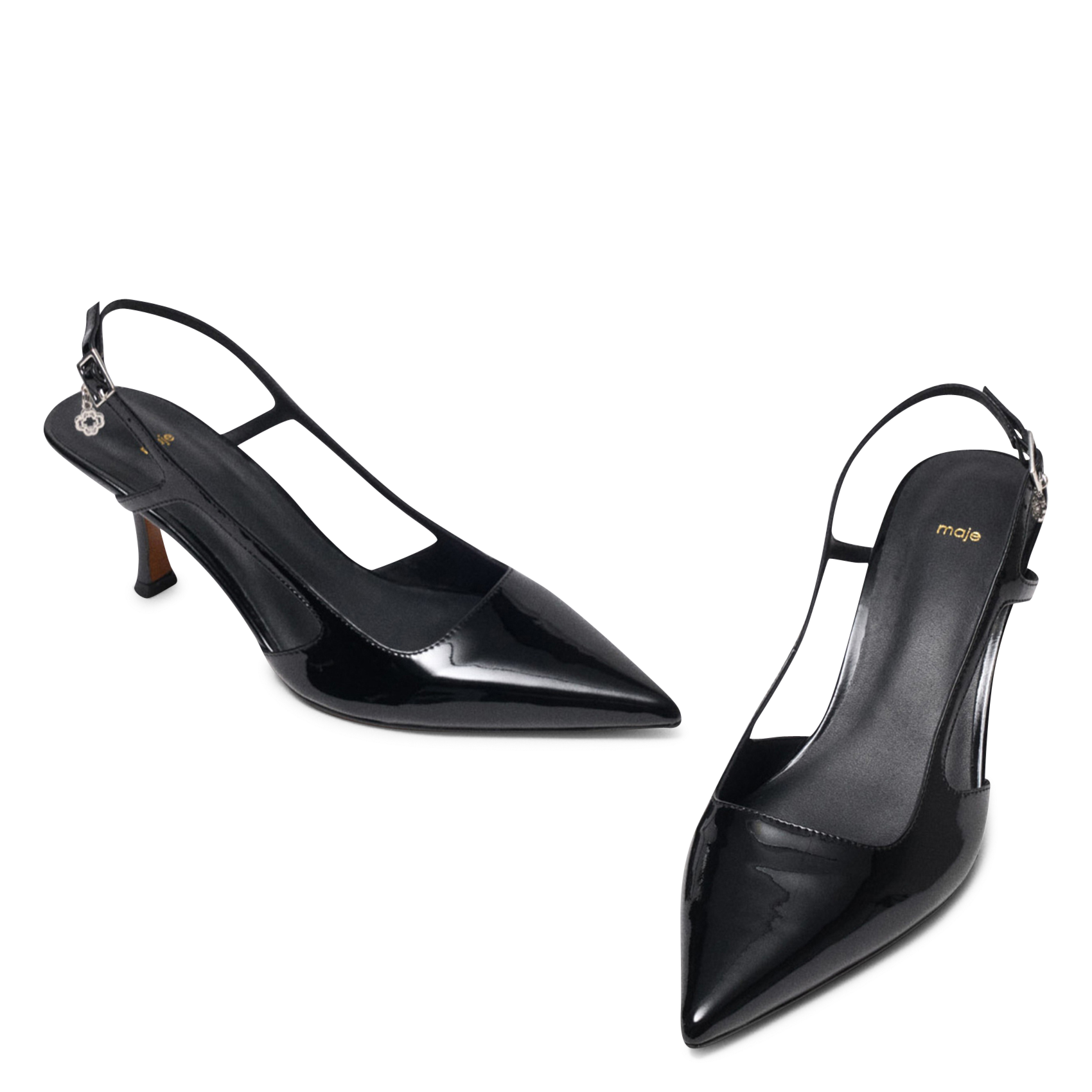 Escarpins en cuir MAJE Noir