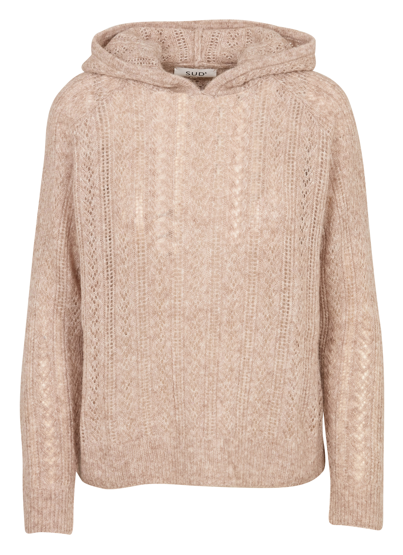 Straight wool blend hooded sweater SUD EXPRESS Brown