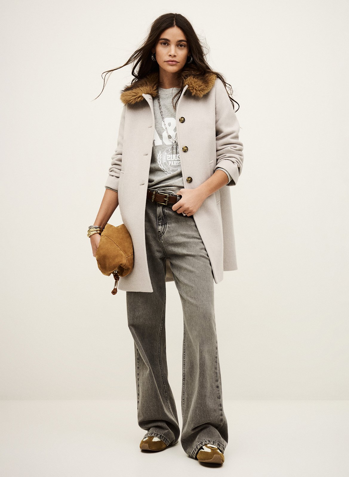 Alpaca wool coat  BA&SH Beige