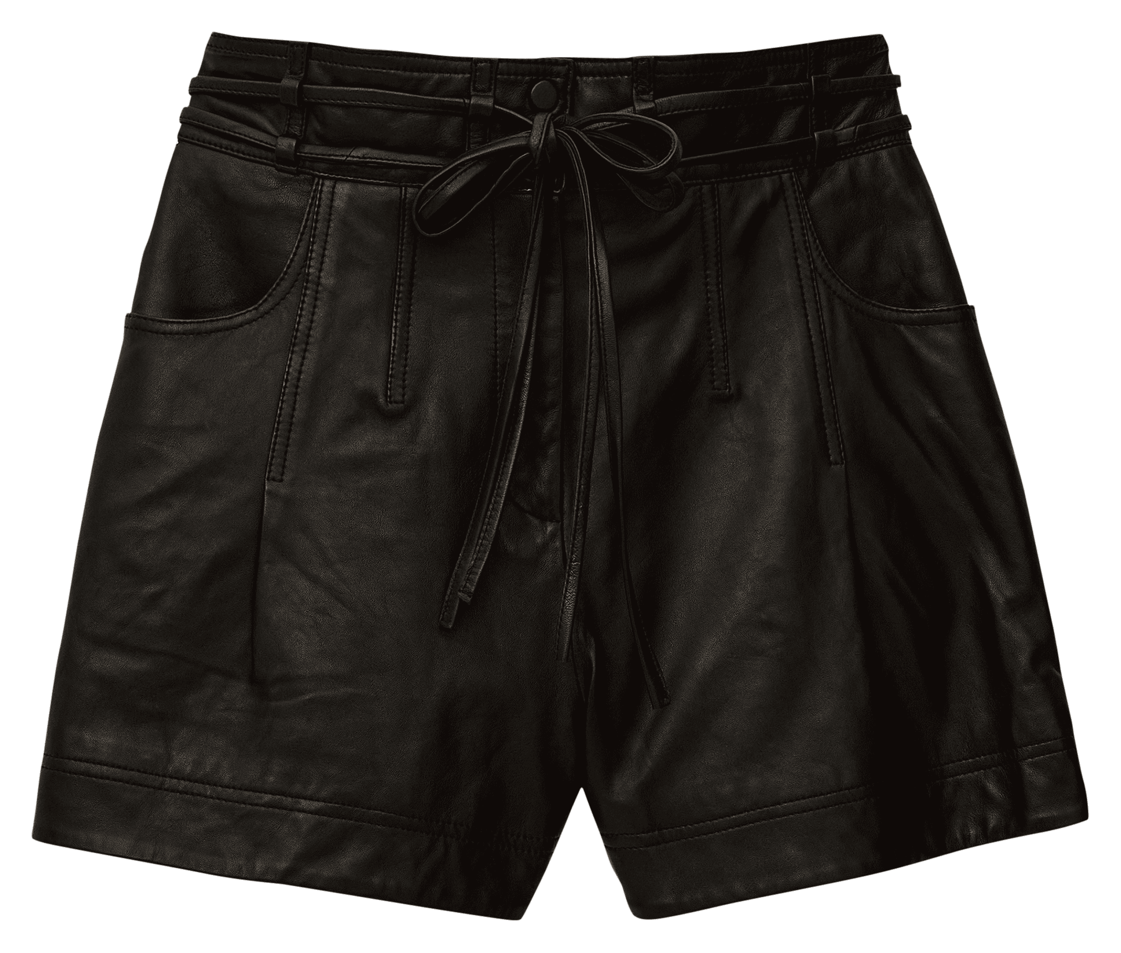 Short droit en cuir BA&SH Noir