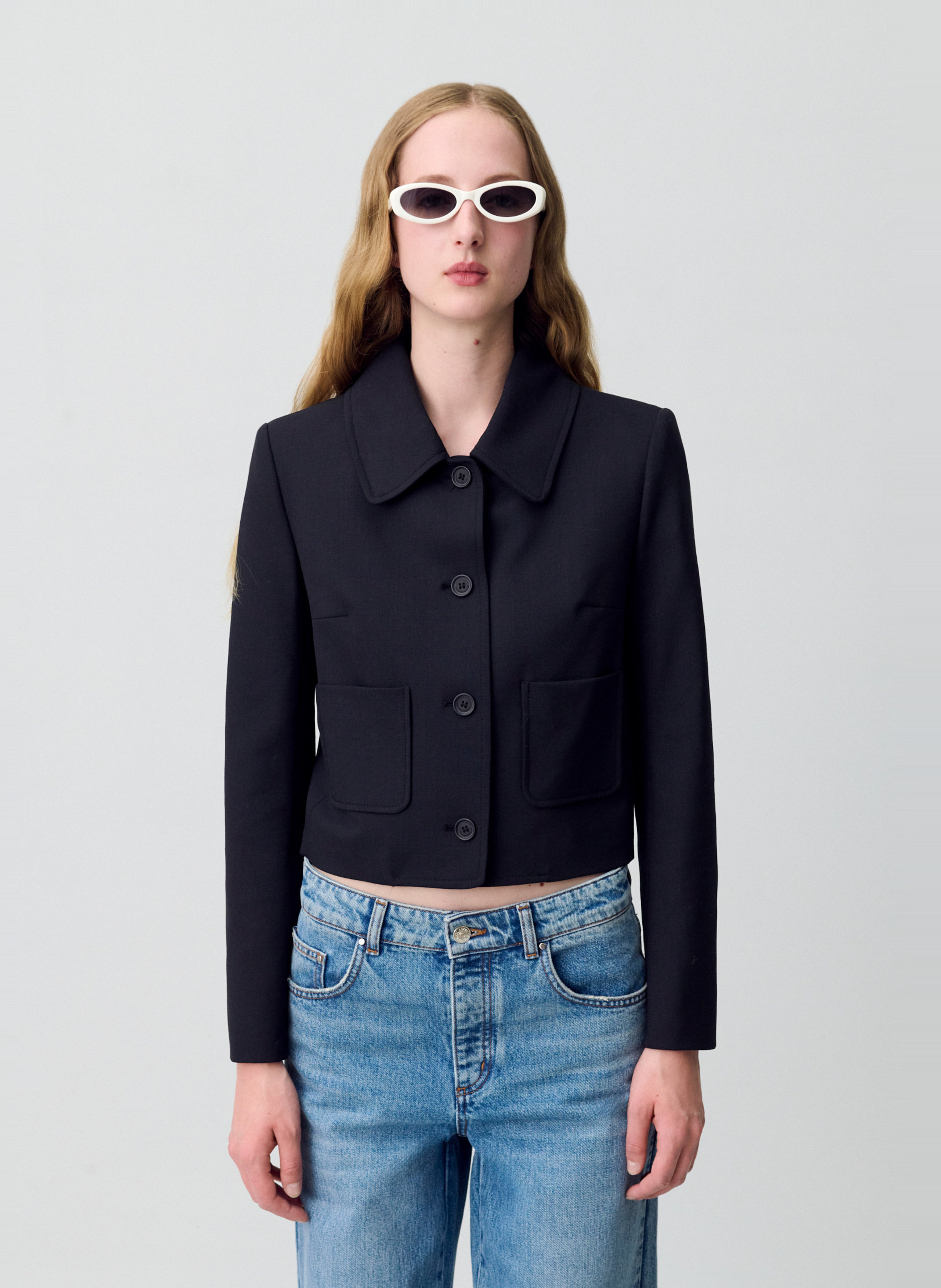 Veste col classique en laine mélangée  CLAUDIE PIERLOT Noir