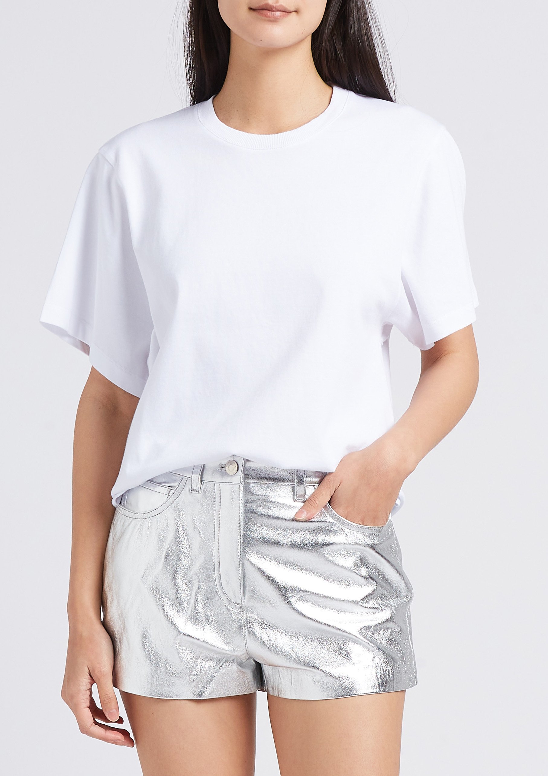 Straight round-neck top with plunge back IRO White