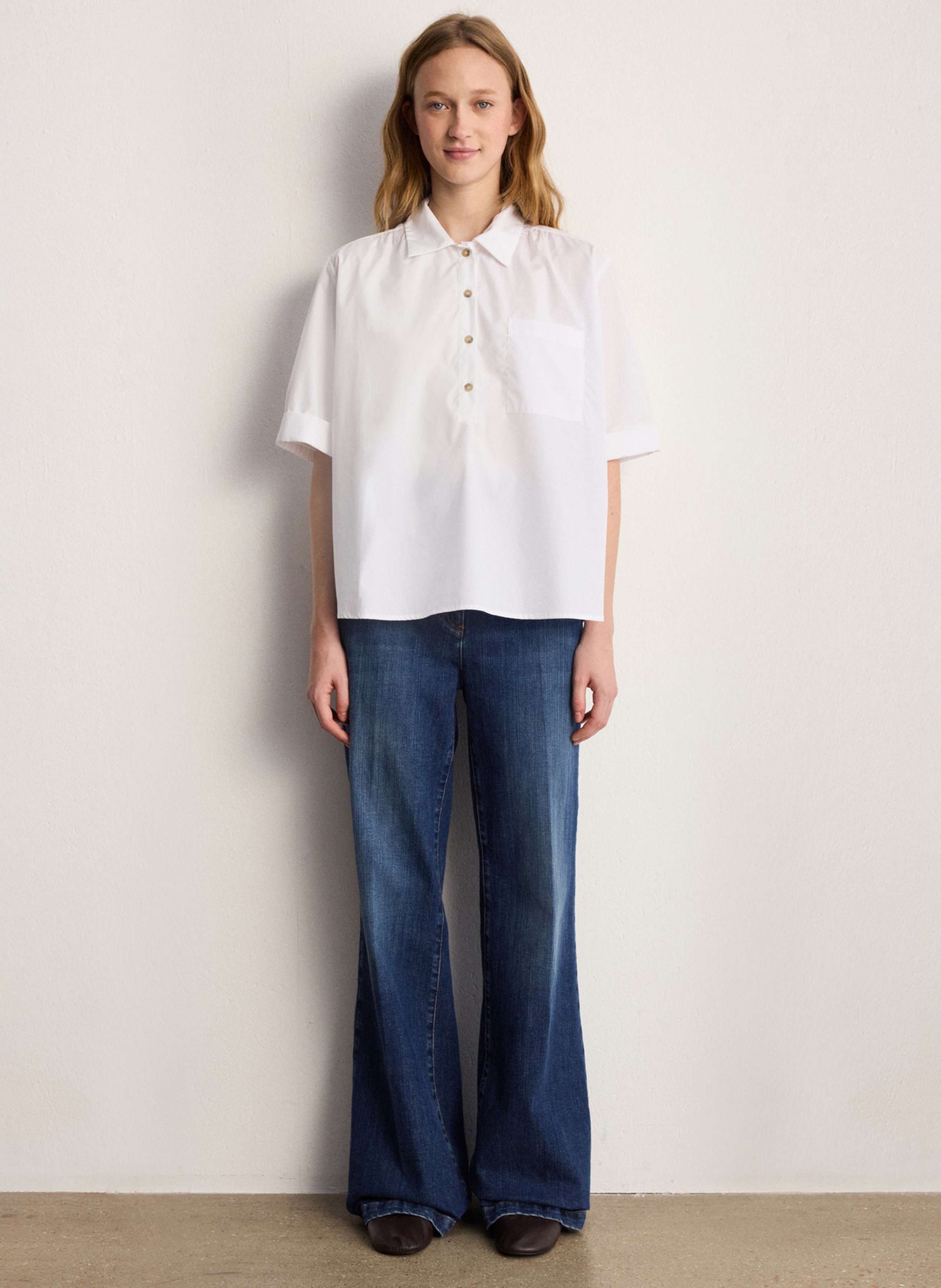 Loose-fit cotton blouse PABLO White