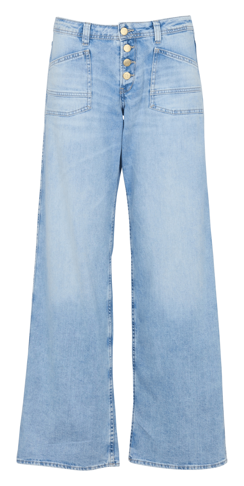 Wijde jeans van een katoenmix LE TEMPS DES CERISES Blauw