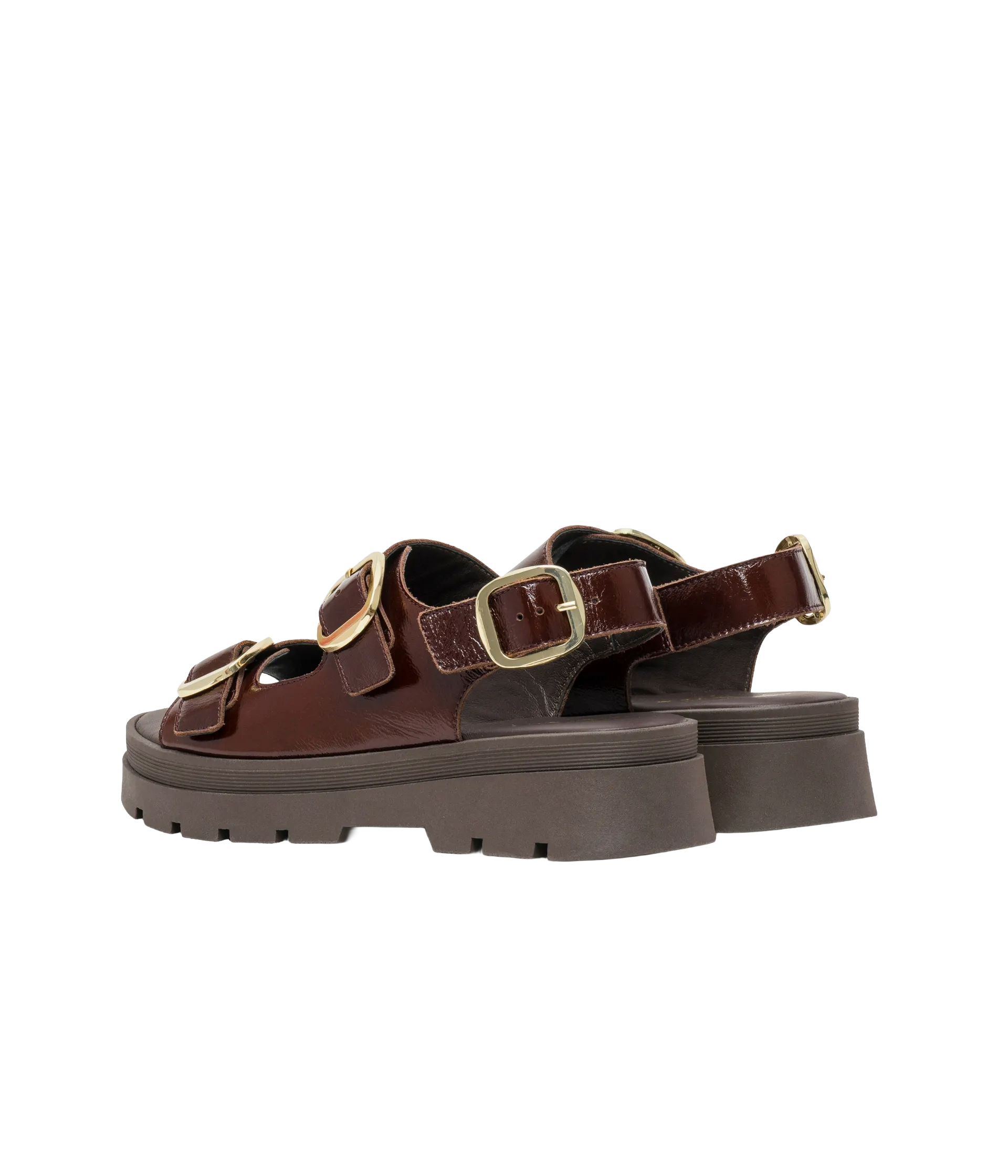 Fabia leather wedge sandals Brown