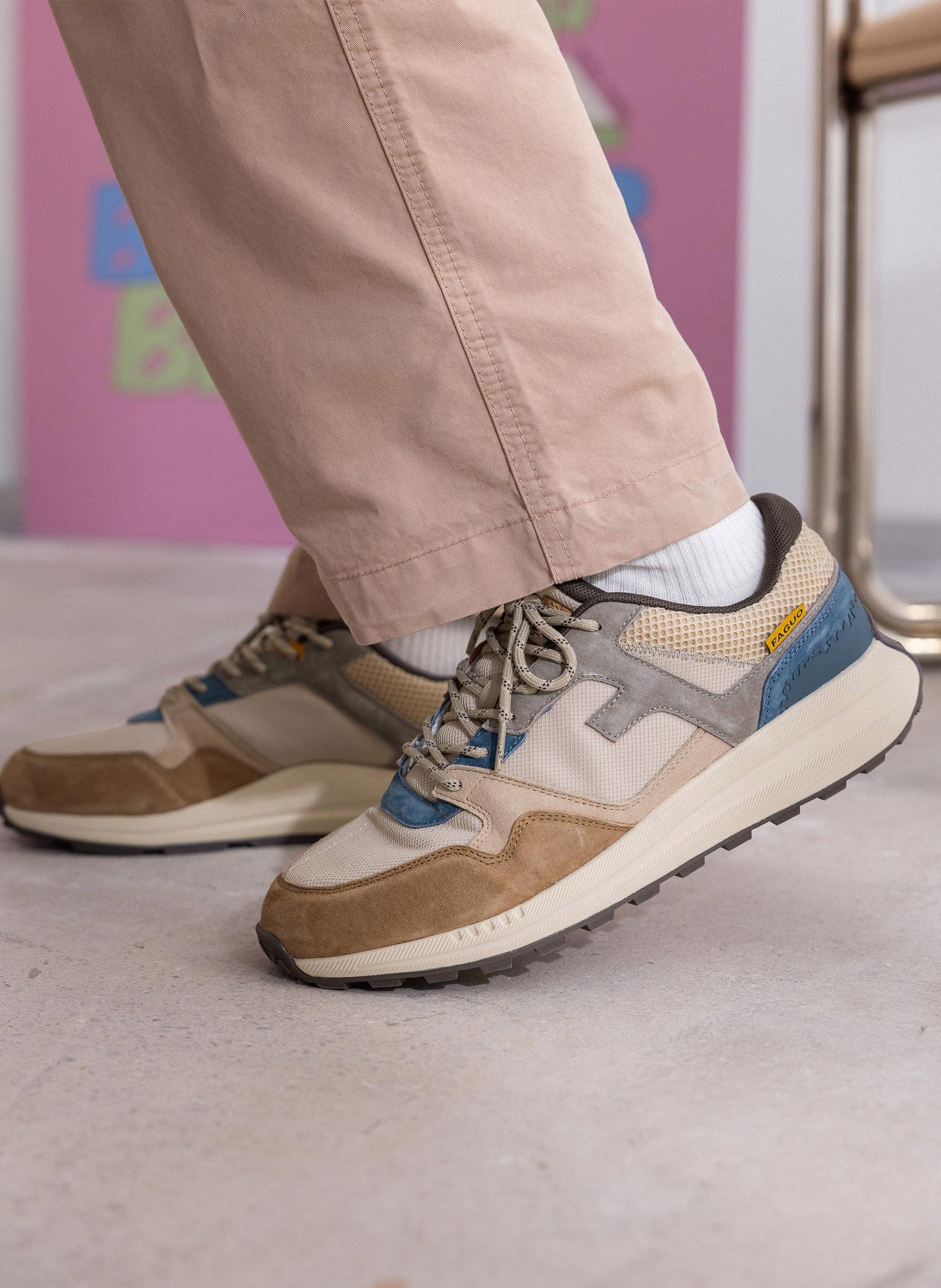 Baskets basses compensées FAGUO Marron