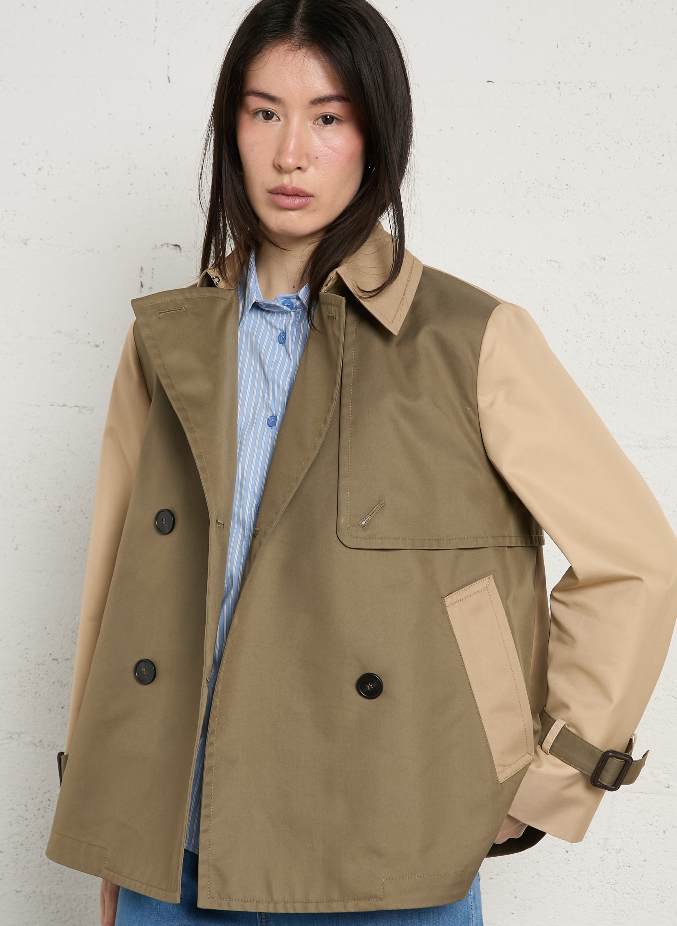 Kurzer Trenchcoat mit weitem Schnitt und klassischem Kragen MAX MARA WEEK END Khaki