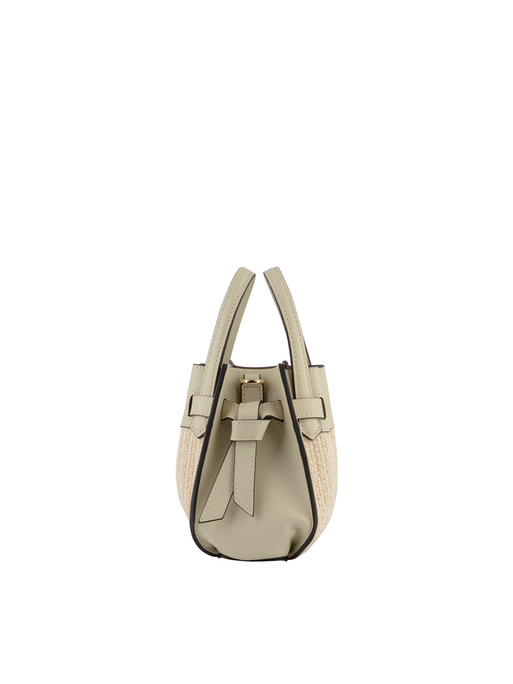Calfskin leather handbag POURCHET Beige
