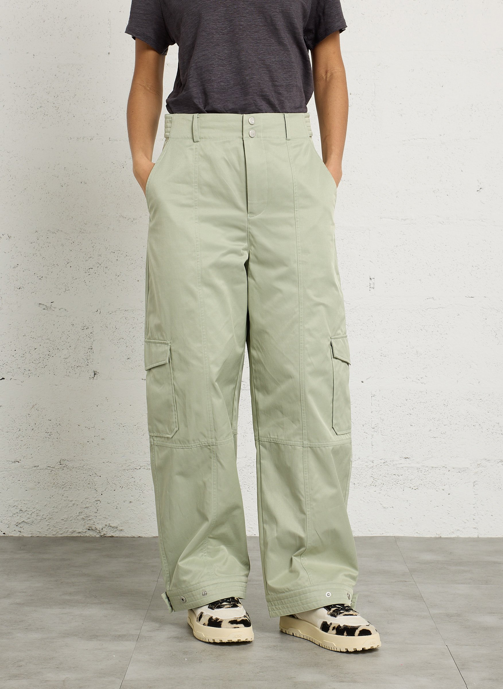 Pantalon cargo en coton mélangé BERENICE Vert