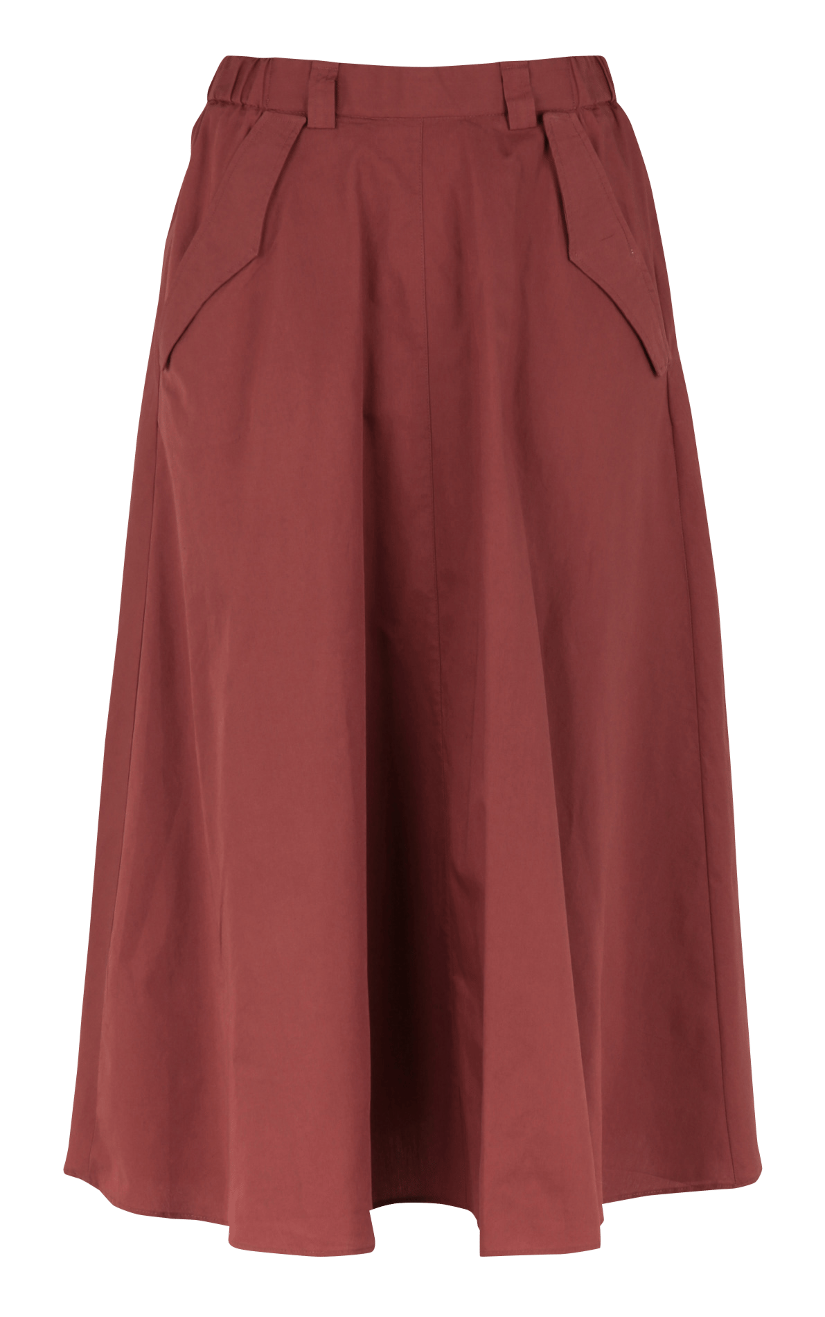 Jupe midi évasée unie en coton DIEGA Rouge