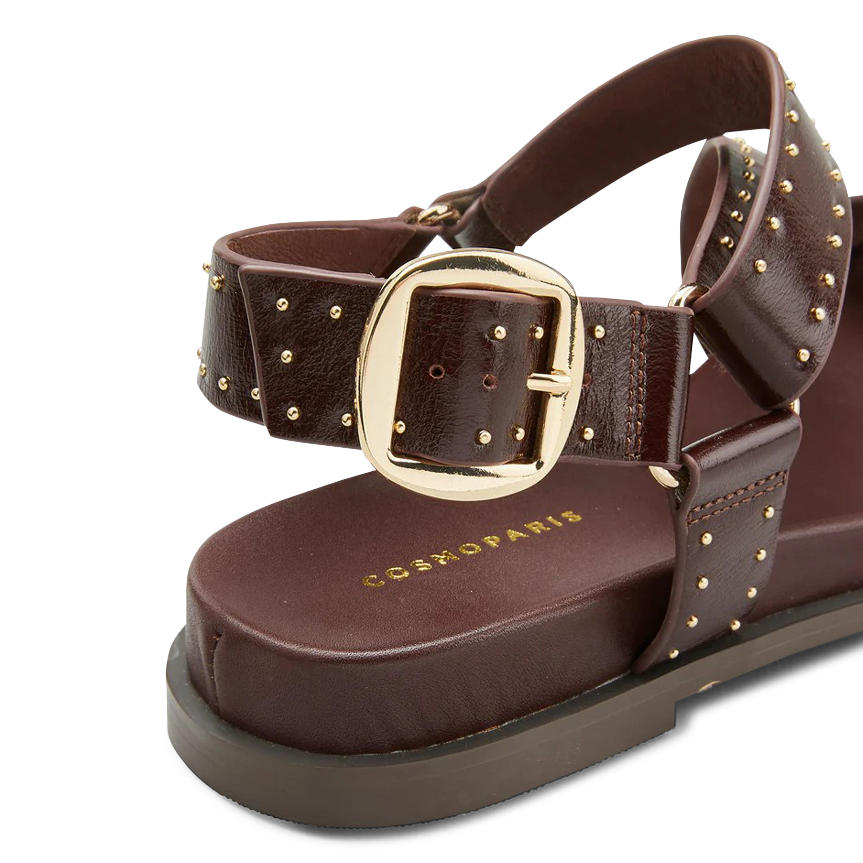 Sandales plates en cuir COSMOPARIS Rouge