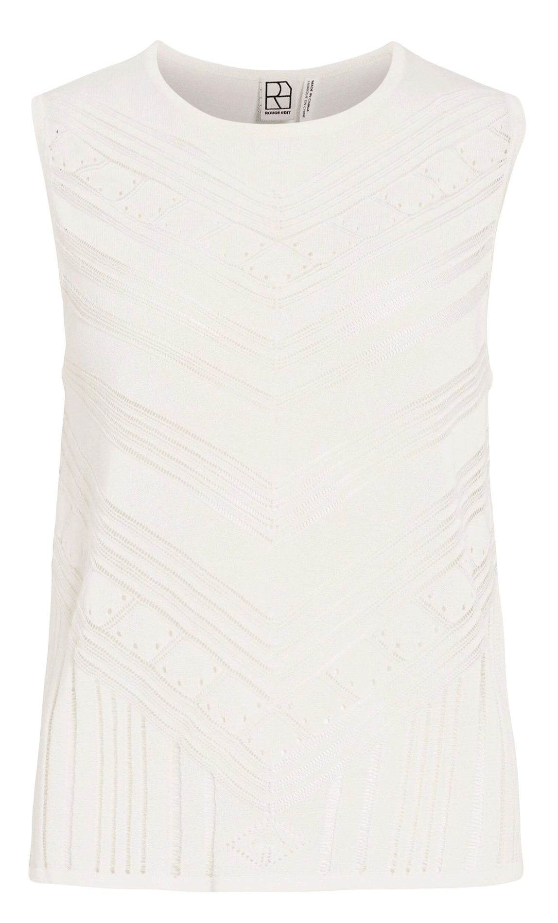 Ärmelloses Top mit Fantasiedetails ROUGE EDIT Beige