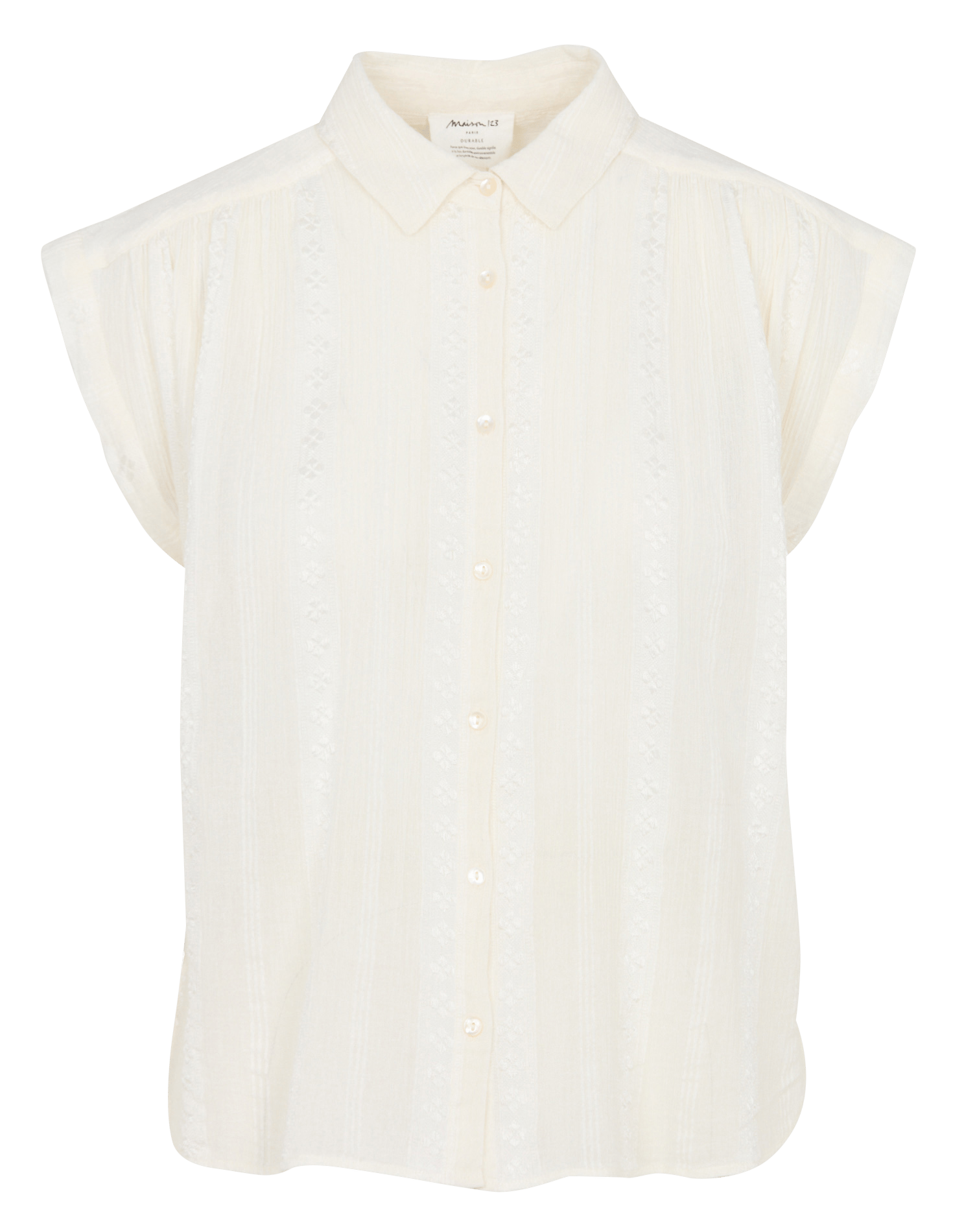 Chemiser col classique en coton mélangé MAISON 123 Beige