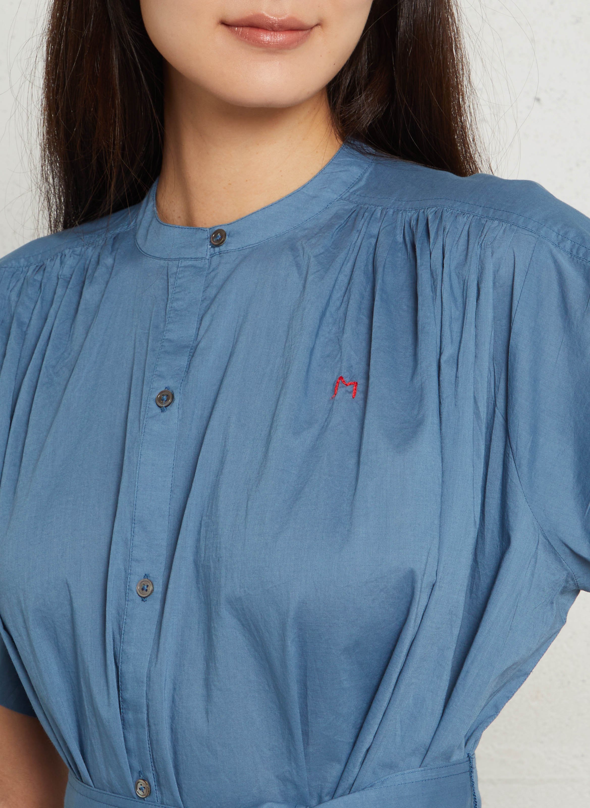 Round-neck cotton midi dress MOISMONT Blue