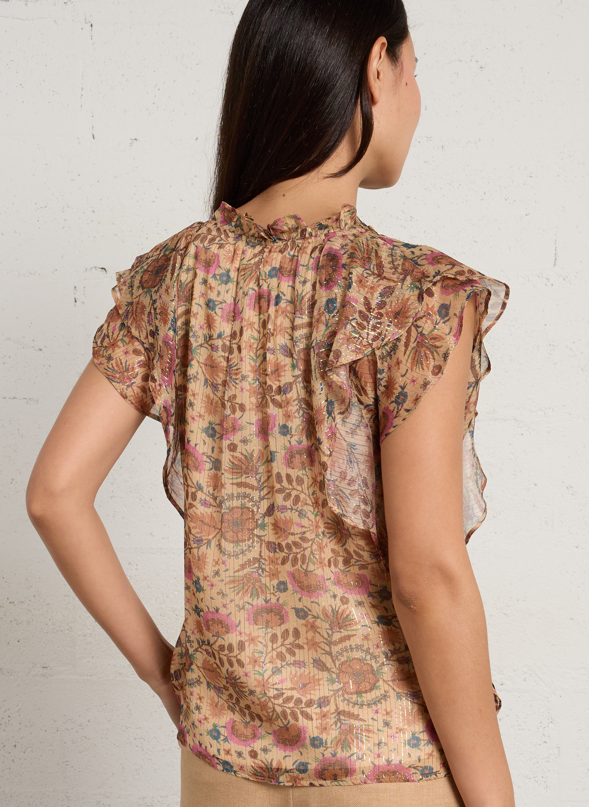 Top met bloemenprint MAISON 123 Beige