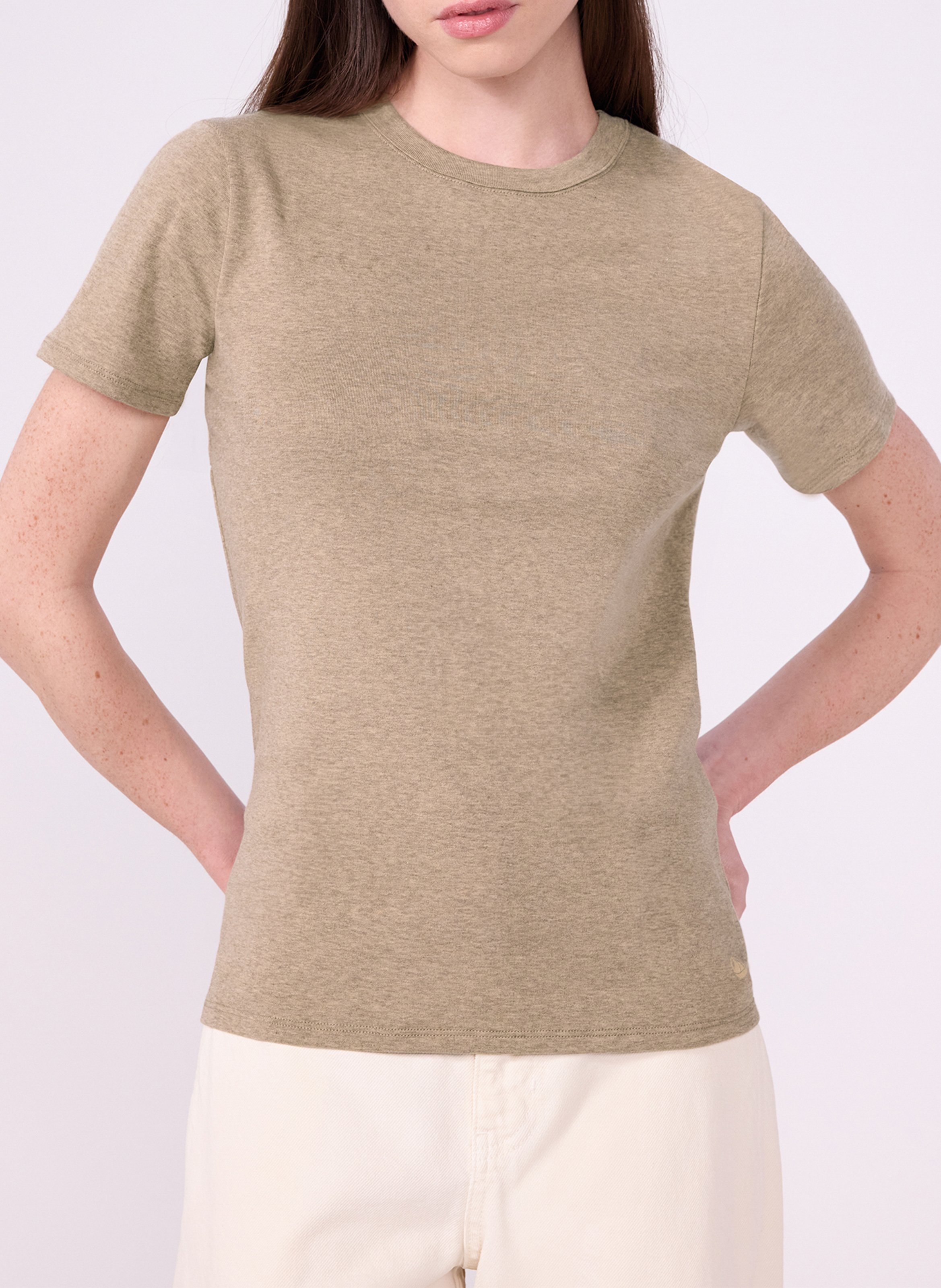 Anliegendes Baumwoll-T-Shirt PETIT BATEAU Braun