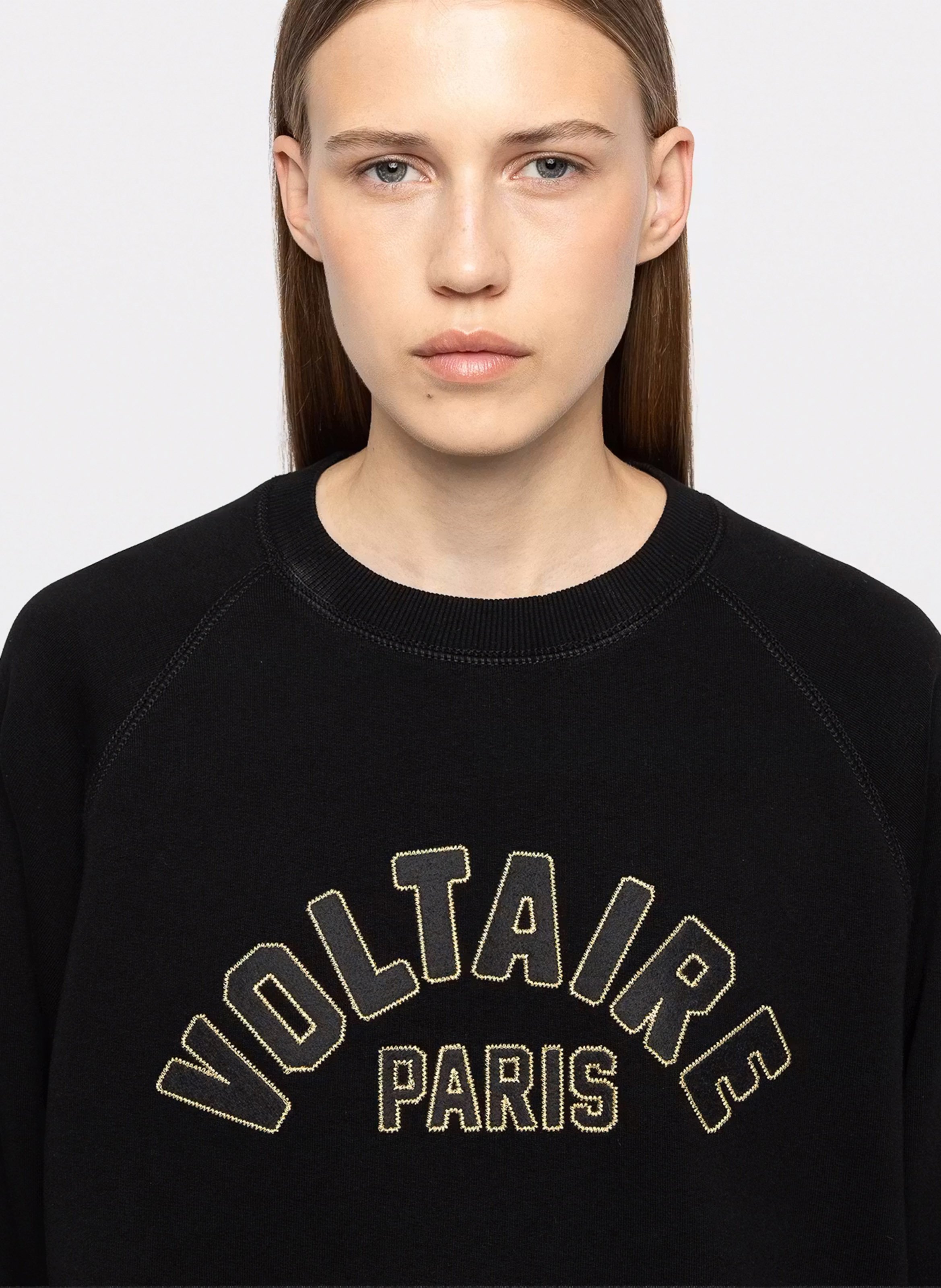 Gerade geschnittenes Rundhals-Sweatshirt aus Baumwolle ZADIG&VOLTAIRE Schwarz