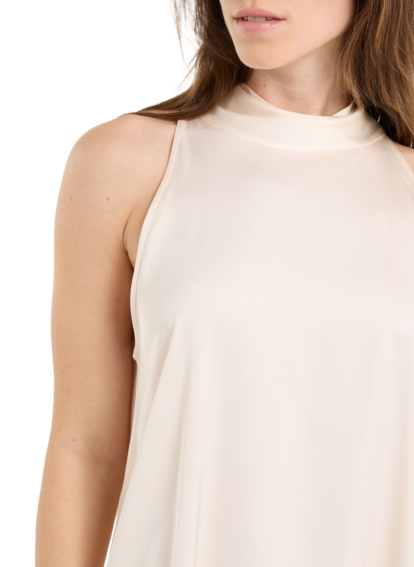 Short halter neck dress SAISON 1865 Beige
