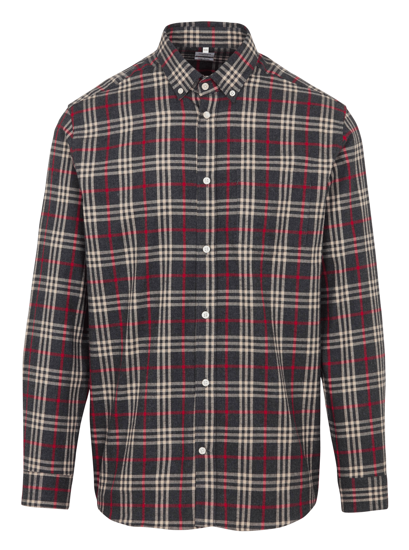 Katoenen blouse met Amerikaanse kraag AU PRINTEMPS PARIS Grijs