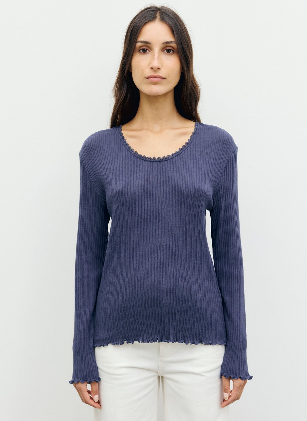 Tee-shirt col rond en coton mélangé GERARD DAREL Bleu