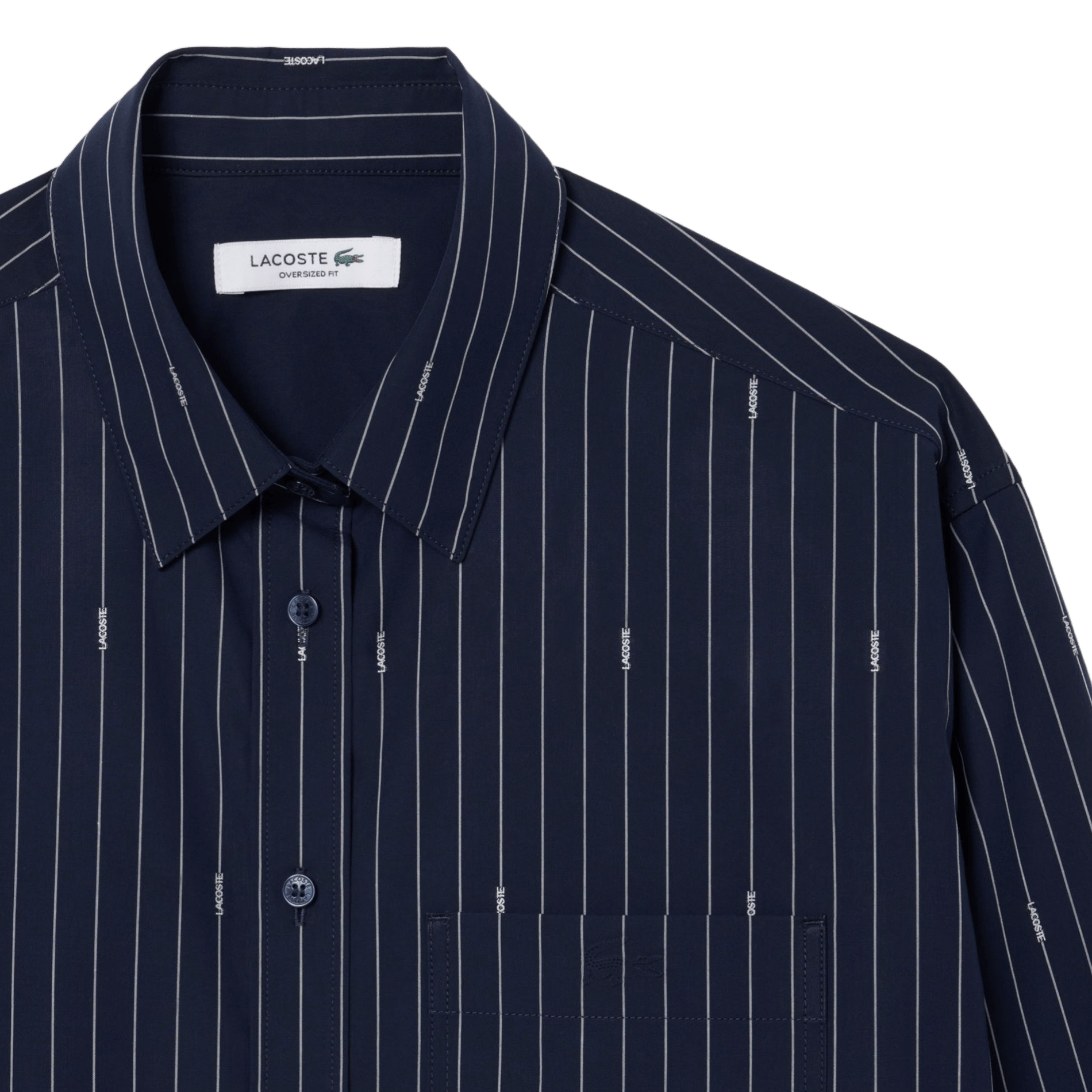 Chemise droite col classique rayée jacquard en coton LACOSTE Multicolore