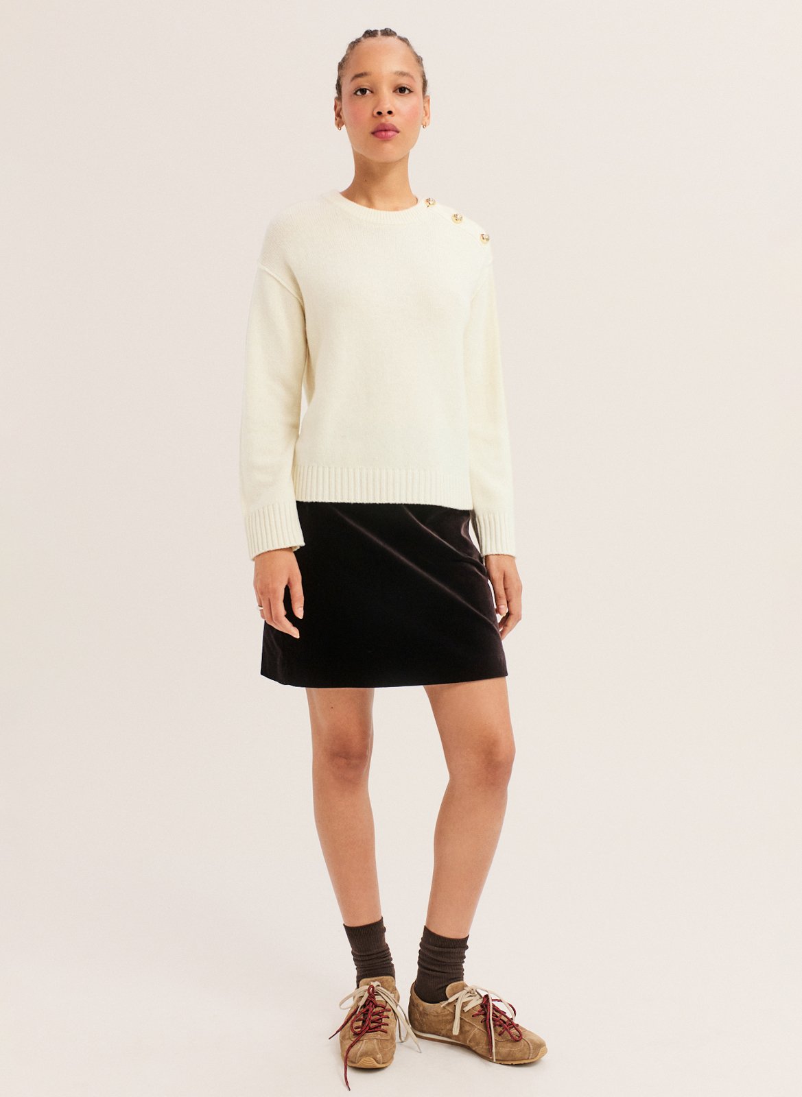 Round-neck wool sweater PABLO Beige