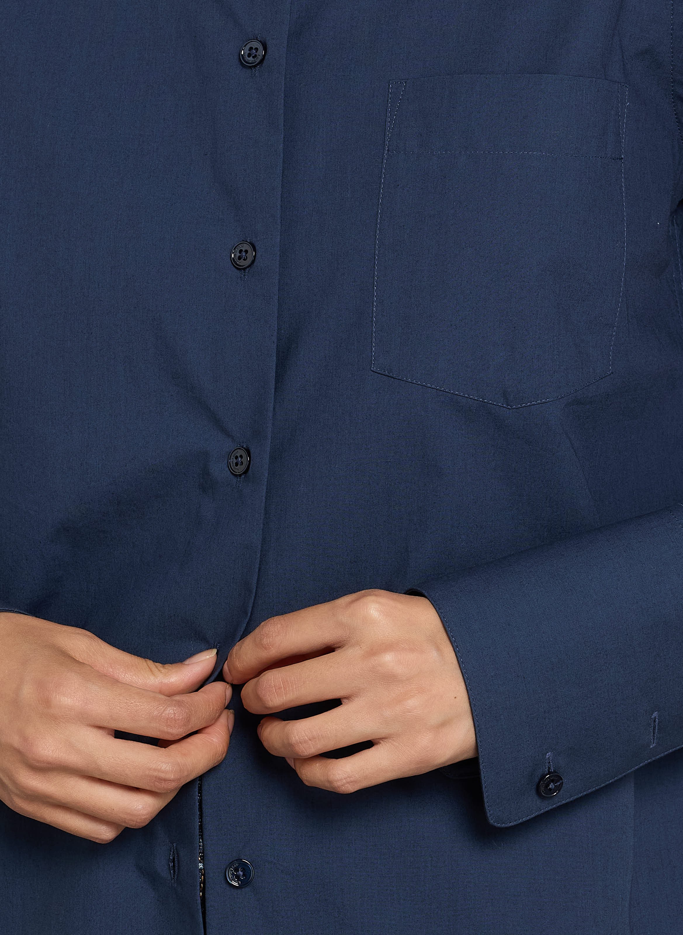 Chemise droite col classique en coton LAURENCE BRAS Bleu