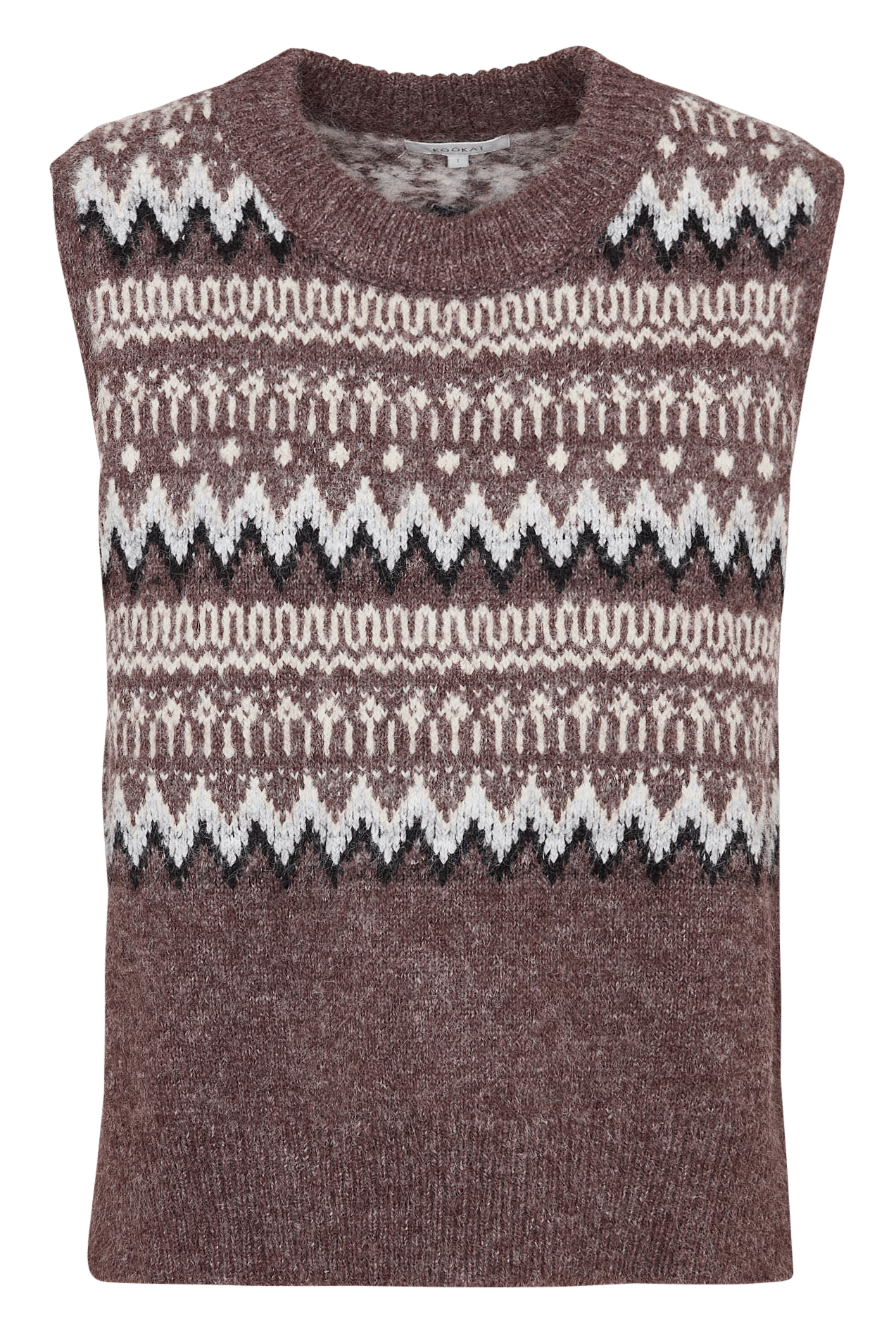 Gerade geschnittener Jacquard-Pullover mit Rundhalsausschnitt KOOKAI Braun