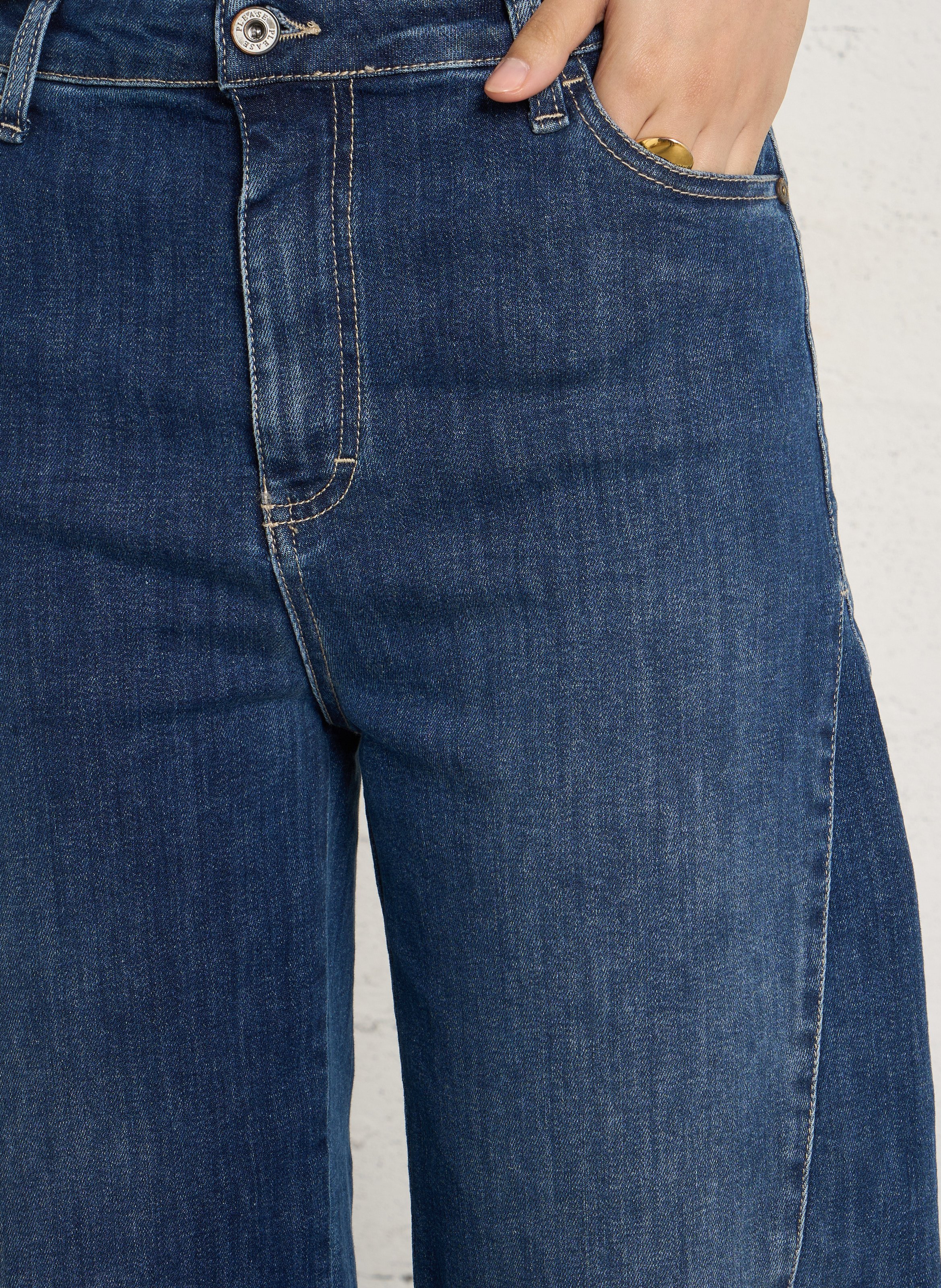 Jeansrock aus Baumwollmischung PLEASE Blau