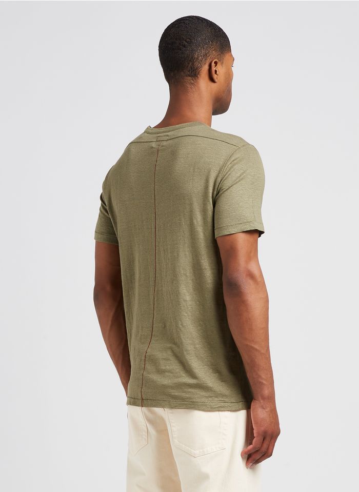 Regular-fit Round-neck Linen-blend T-shirt Burnt Olive Homecore - Men ...