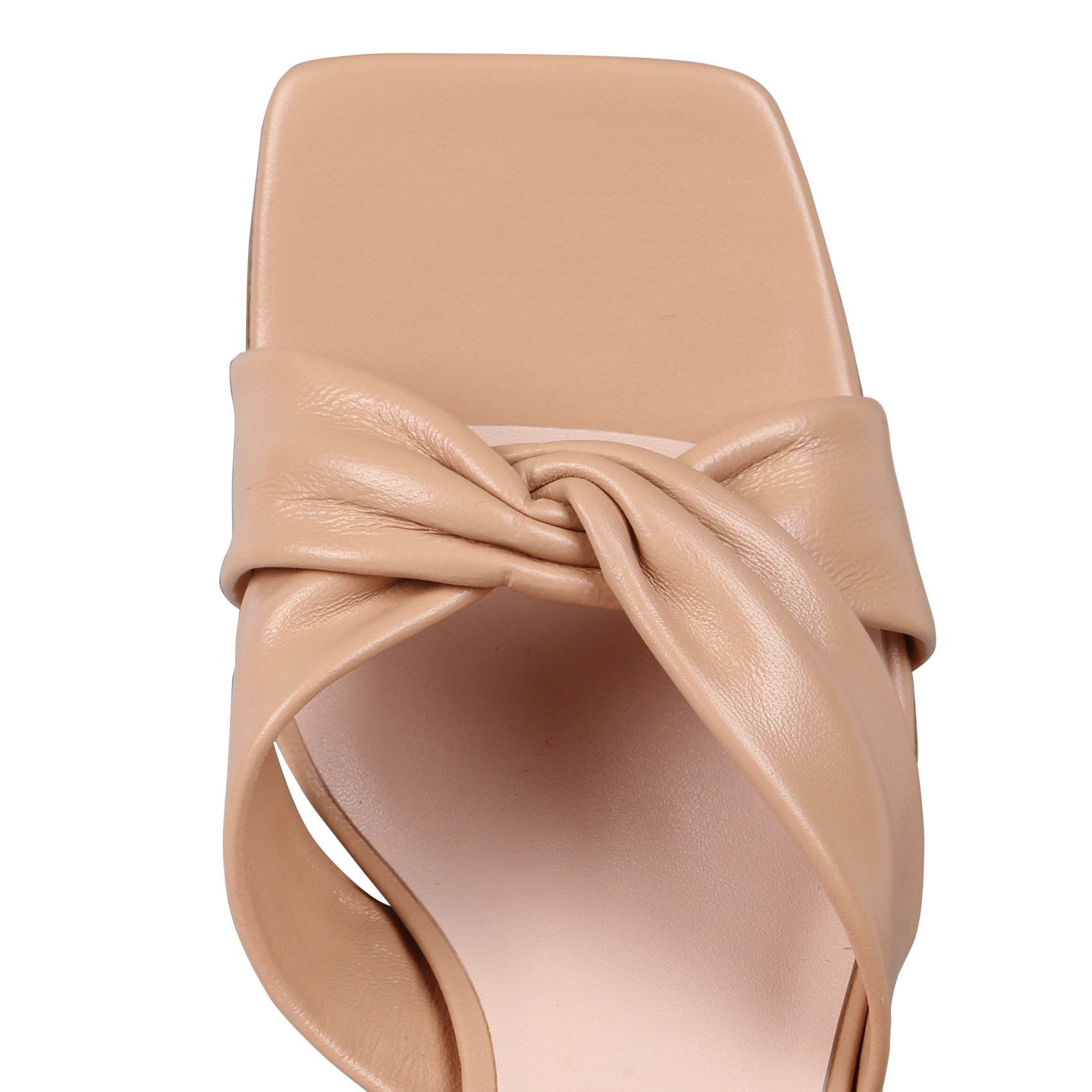 Sandales à talon en cuir MI/MAI Beige