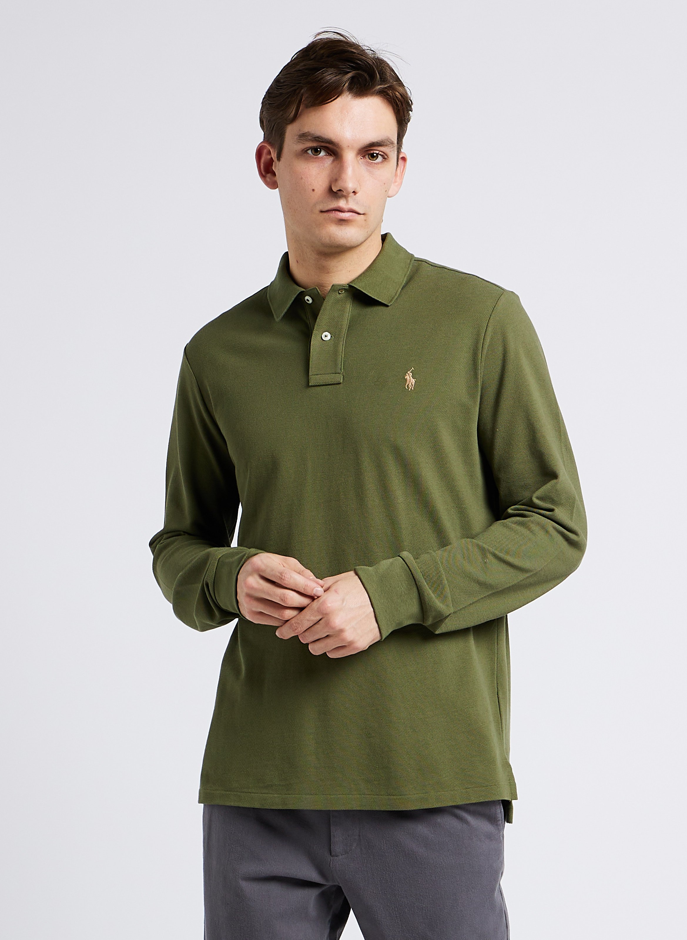 Polo ralph lauren 2024 pique long sleeve shirt