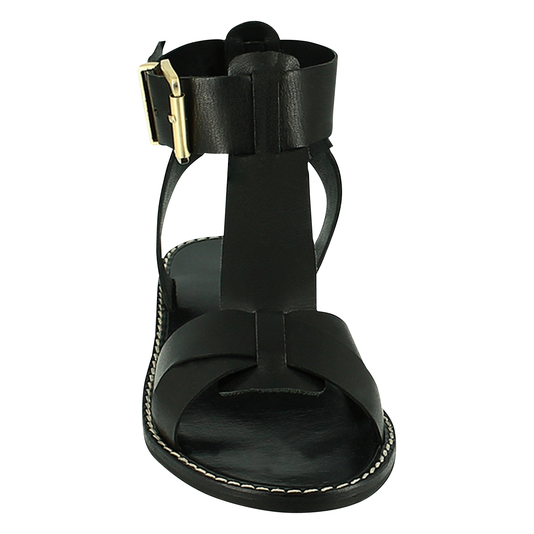 Sandales plates en cuir JONAK Noir