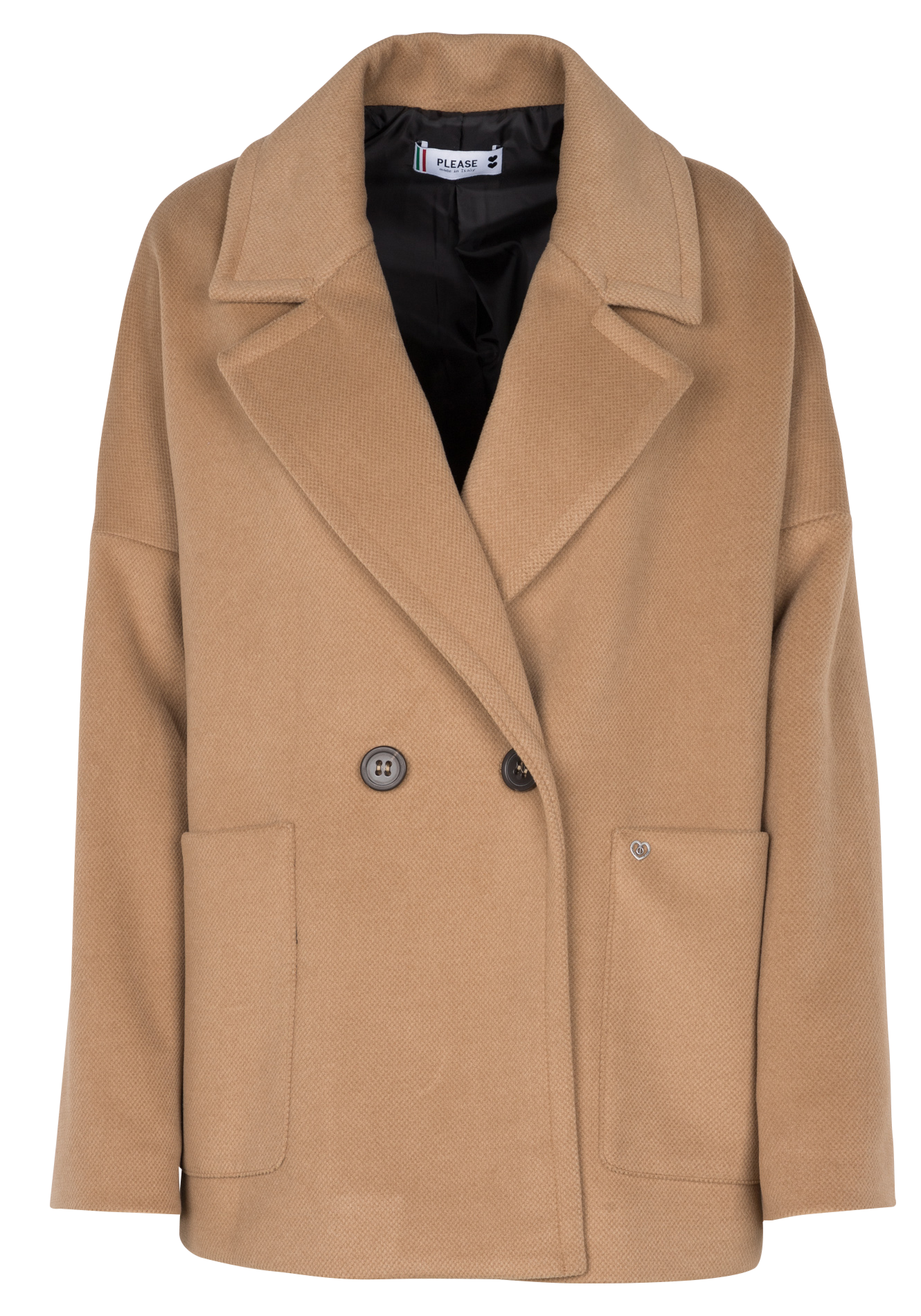 Caban ample col tailleur PLEASE Marron