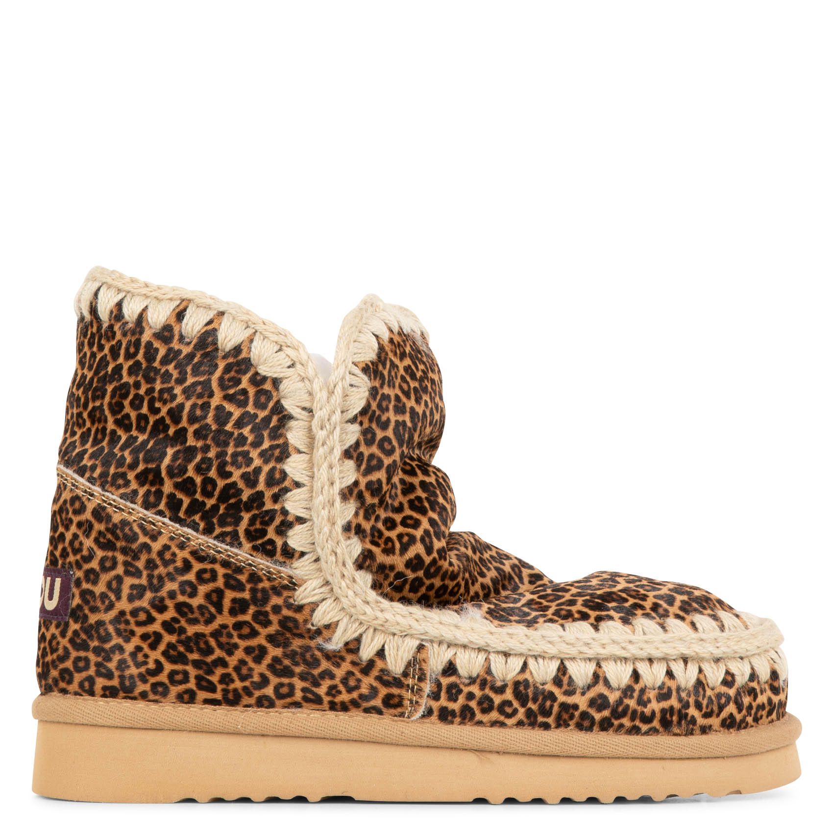 Bottines fourrées en cuir léopard MOU Multicolore