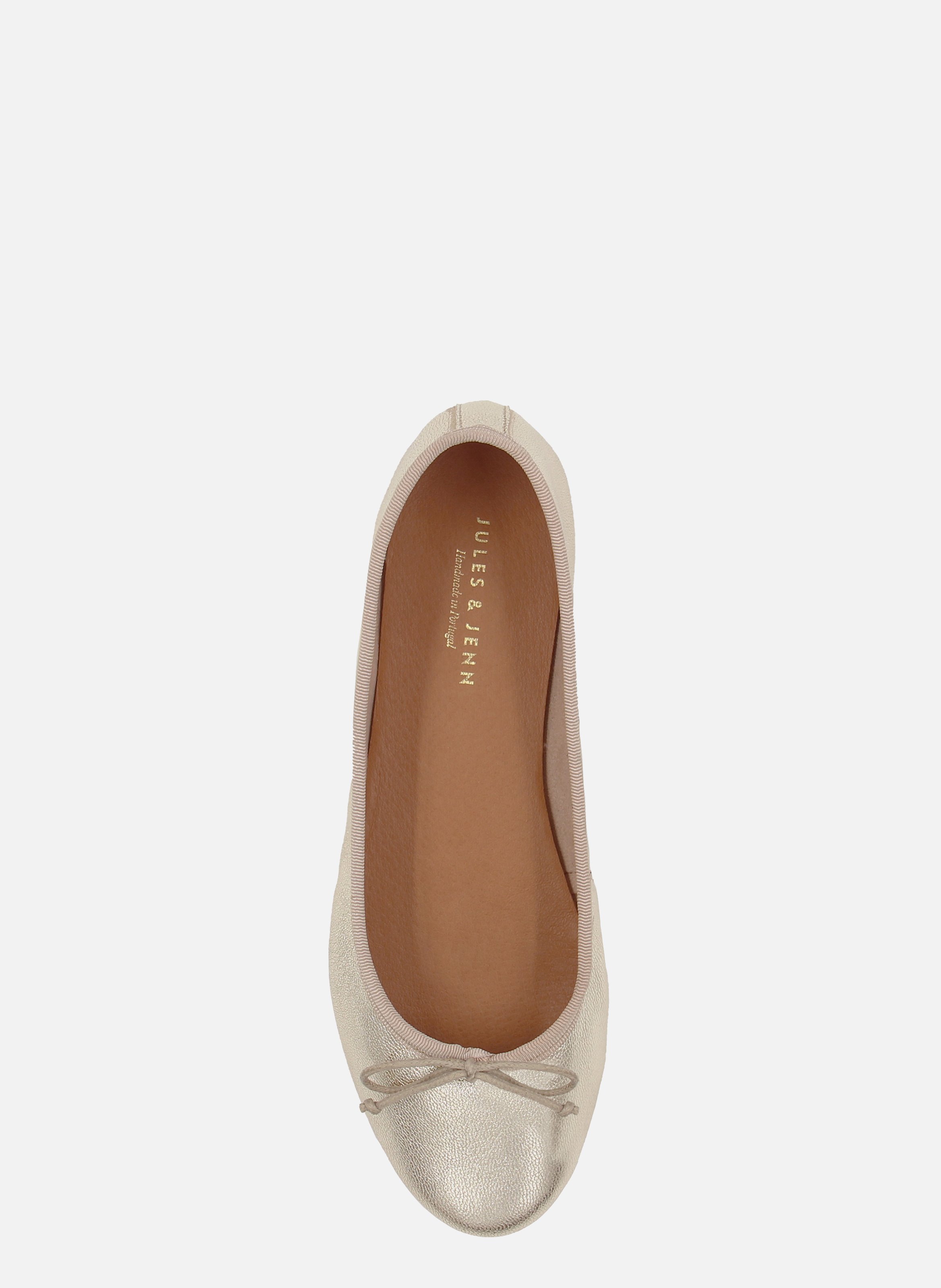 Classic metallic leather ballet flats JULES & JENN Golden