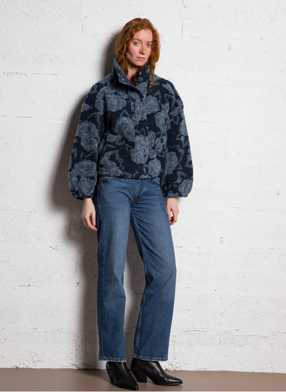 Jupe trapèze en jean stretch Bleu Jupe trapèze en jean stretch Bleu