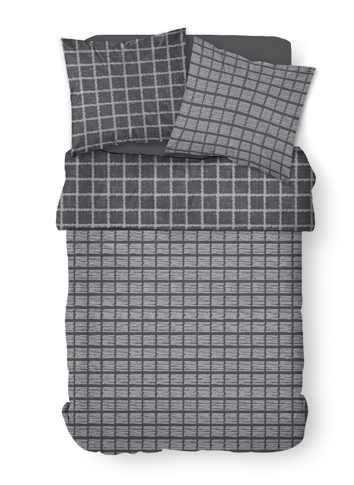 Printed cotton bedding set TODAY LINGE DE MAISON Grey