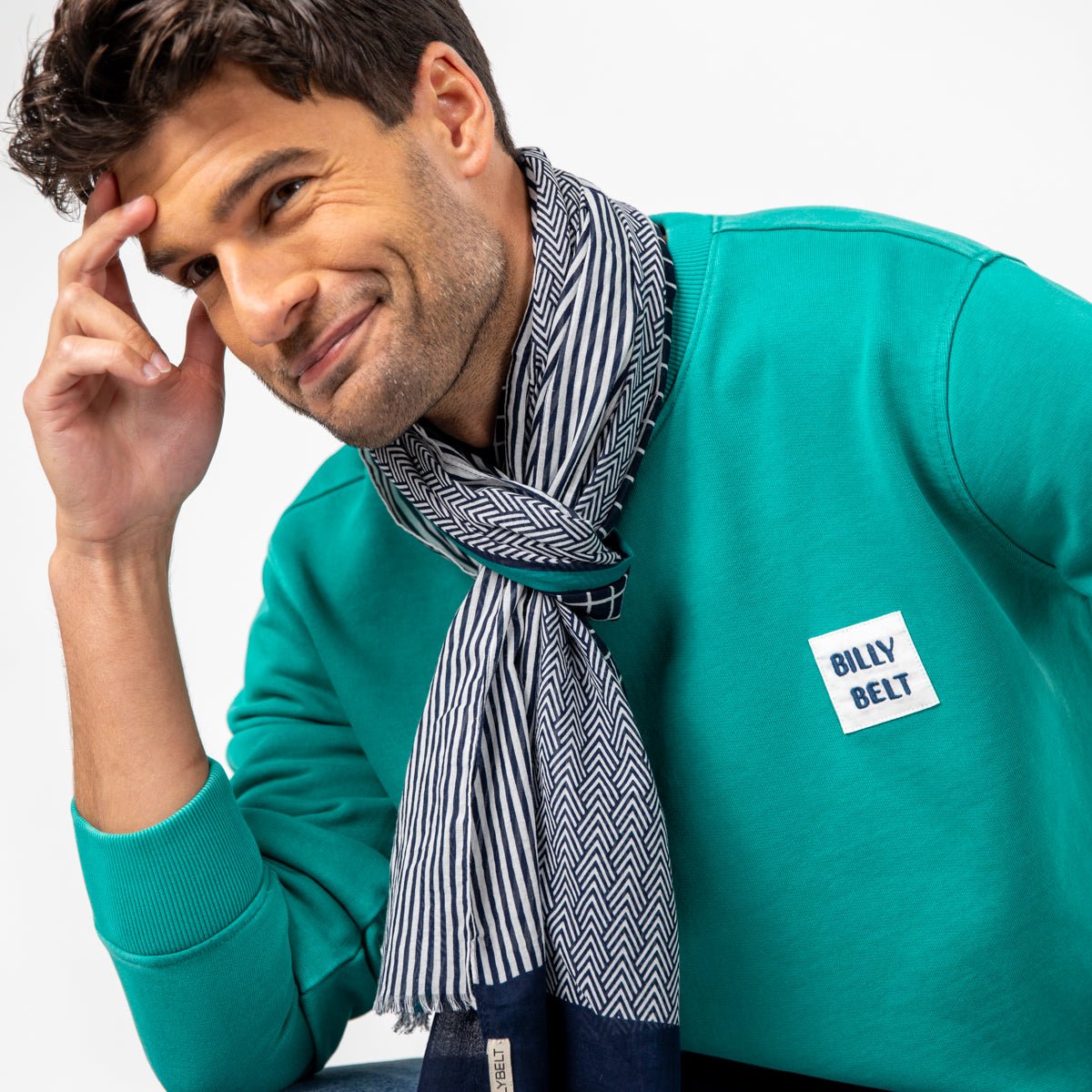 Organic cotton scarf BILLYBELT Blue