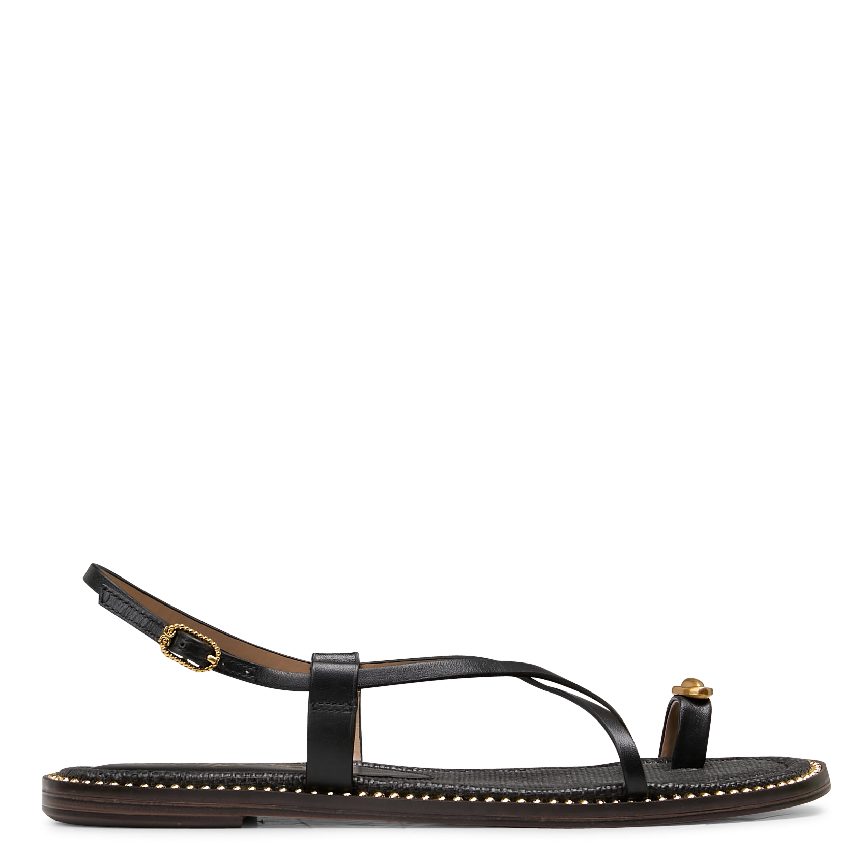 Sandales plates en cuir  SAM EDELMAN Noir