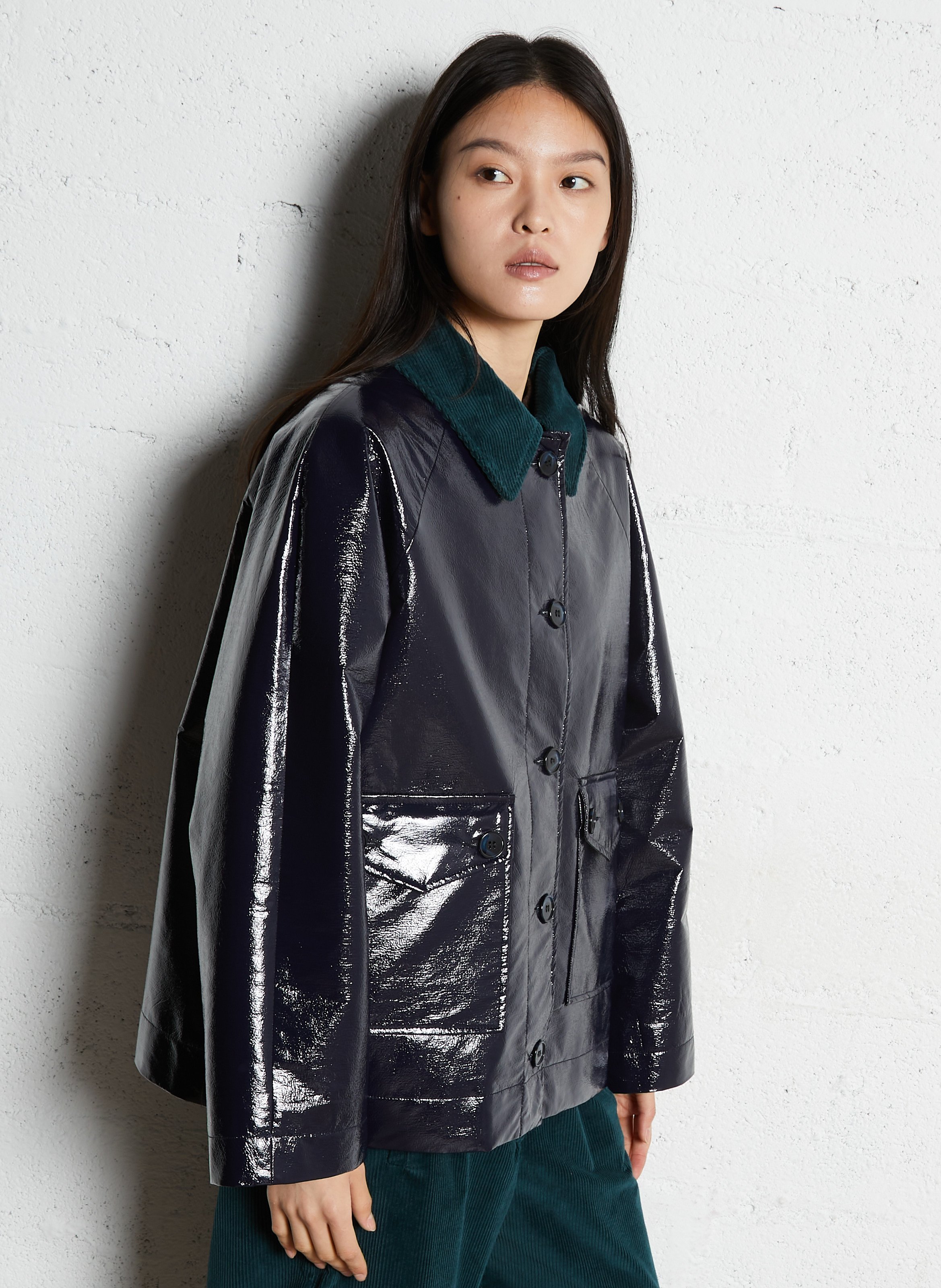 Oversized jasje met klassieke kraag SUZIE WINKLE Blauw