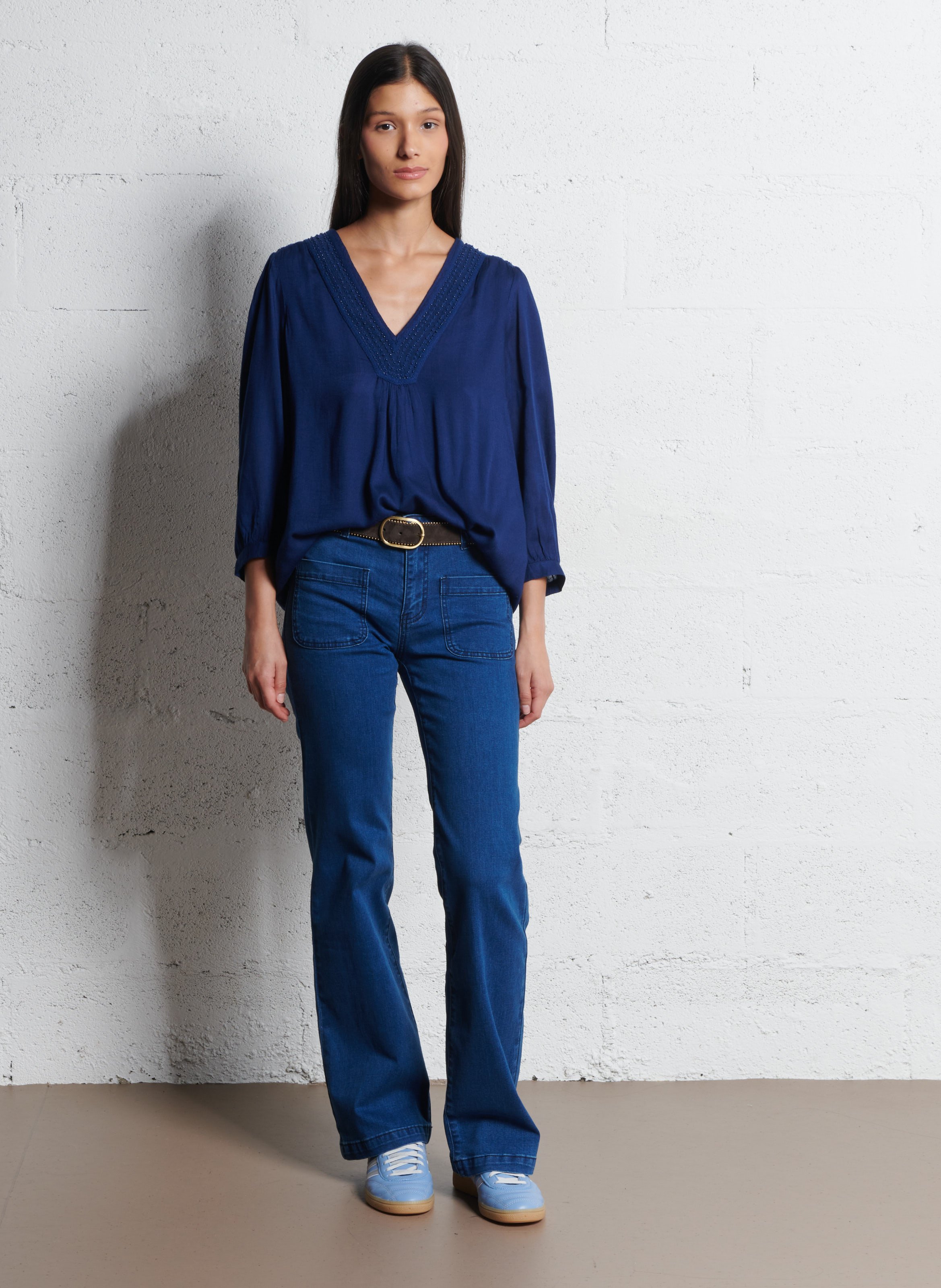 Suede belt MAISON 123 Brown