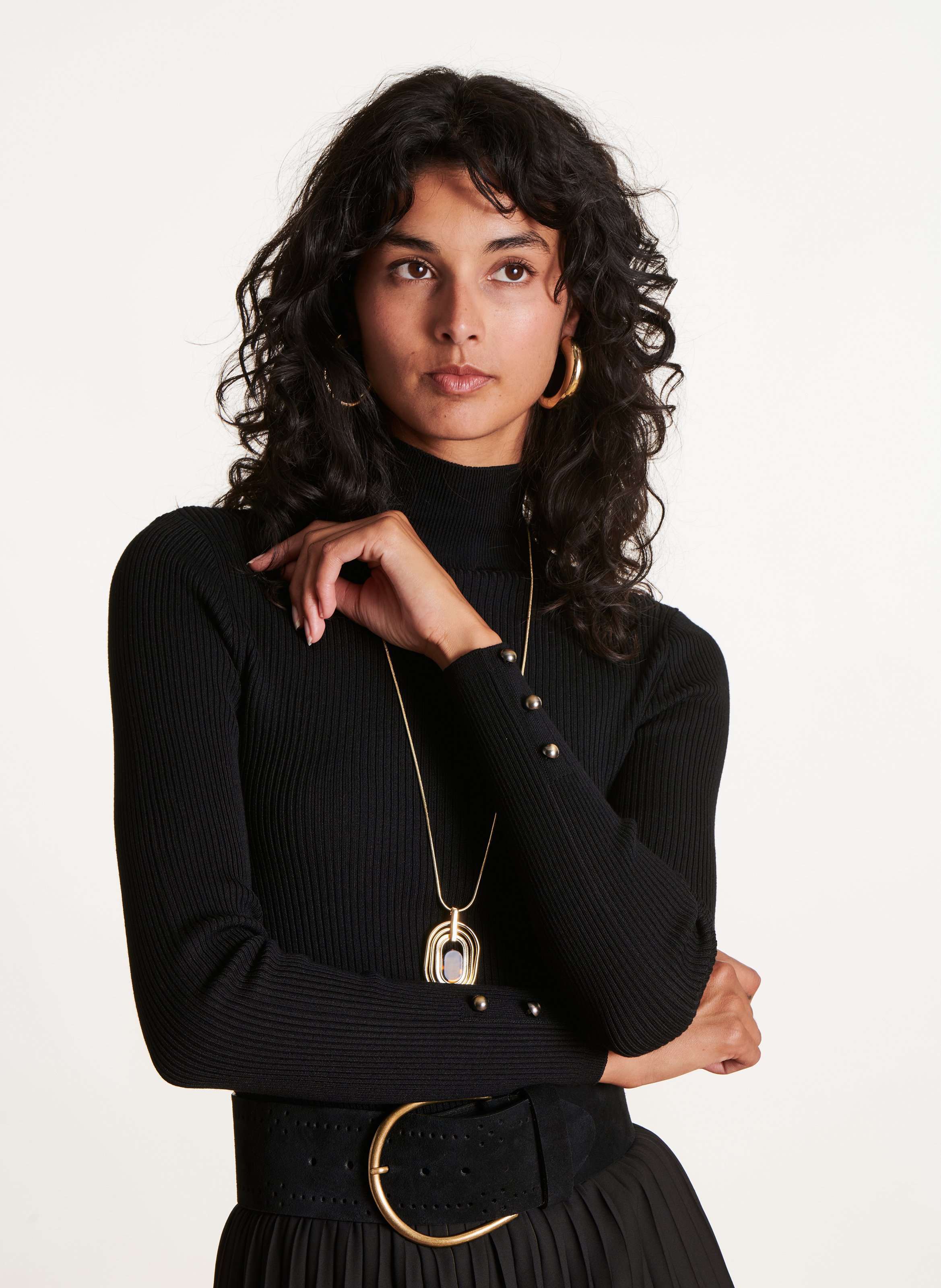 Aansluitende geribbelde coltrui LA FEE MARABOUTEE Zwart