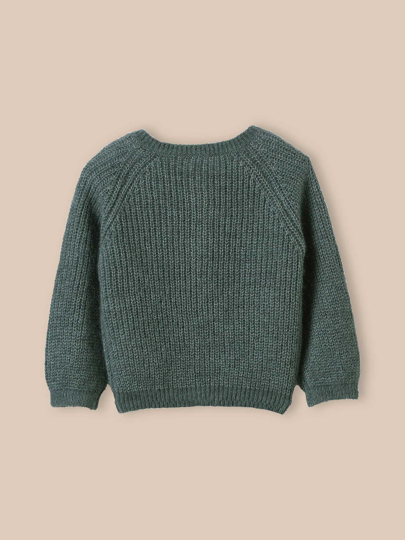 Cardigan in beaded knit wool and mohair CYRILLUS Green